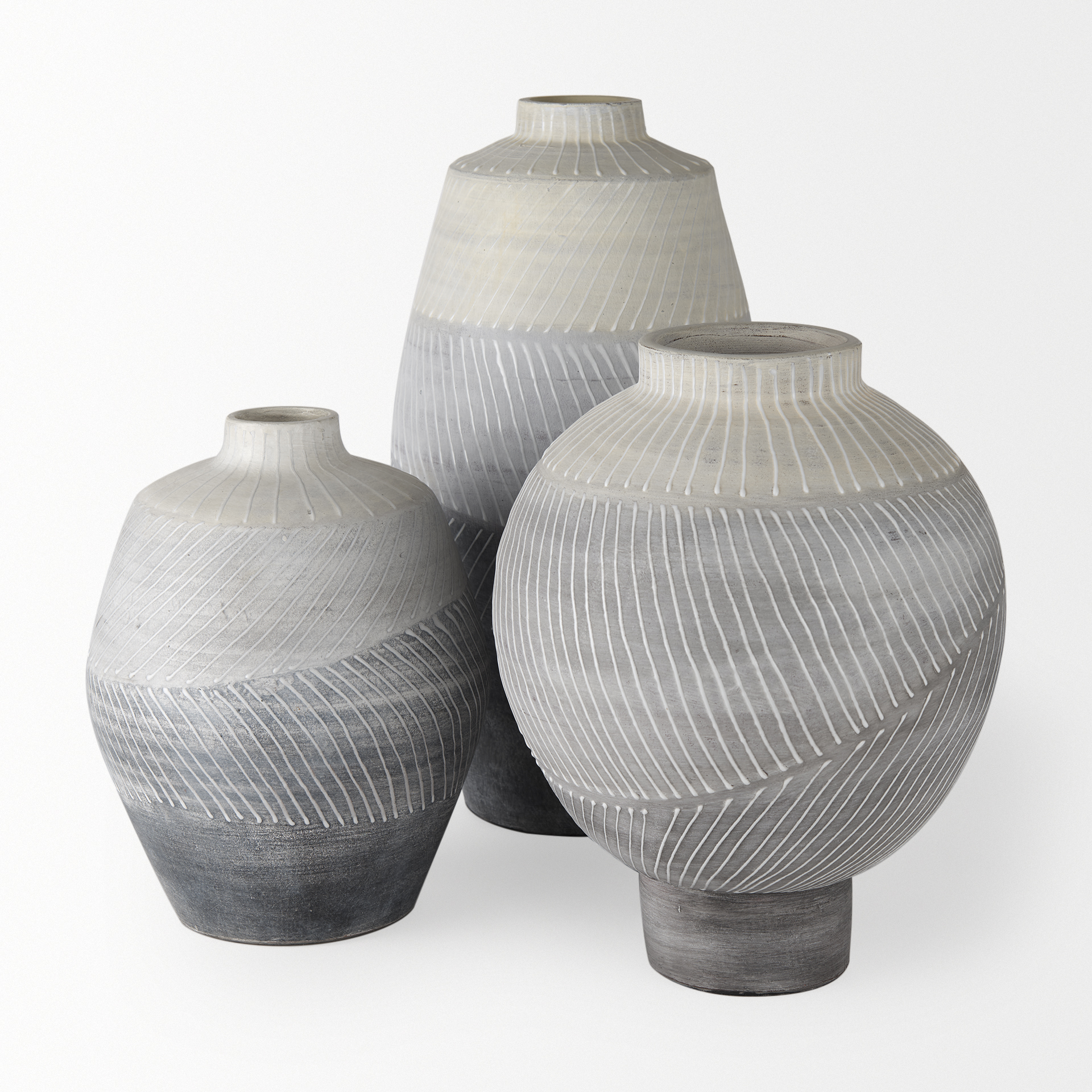 Mercana Blume Large Vase - Gray/White, Ceramic