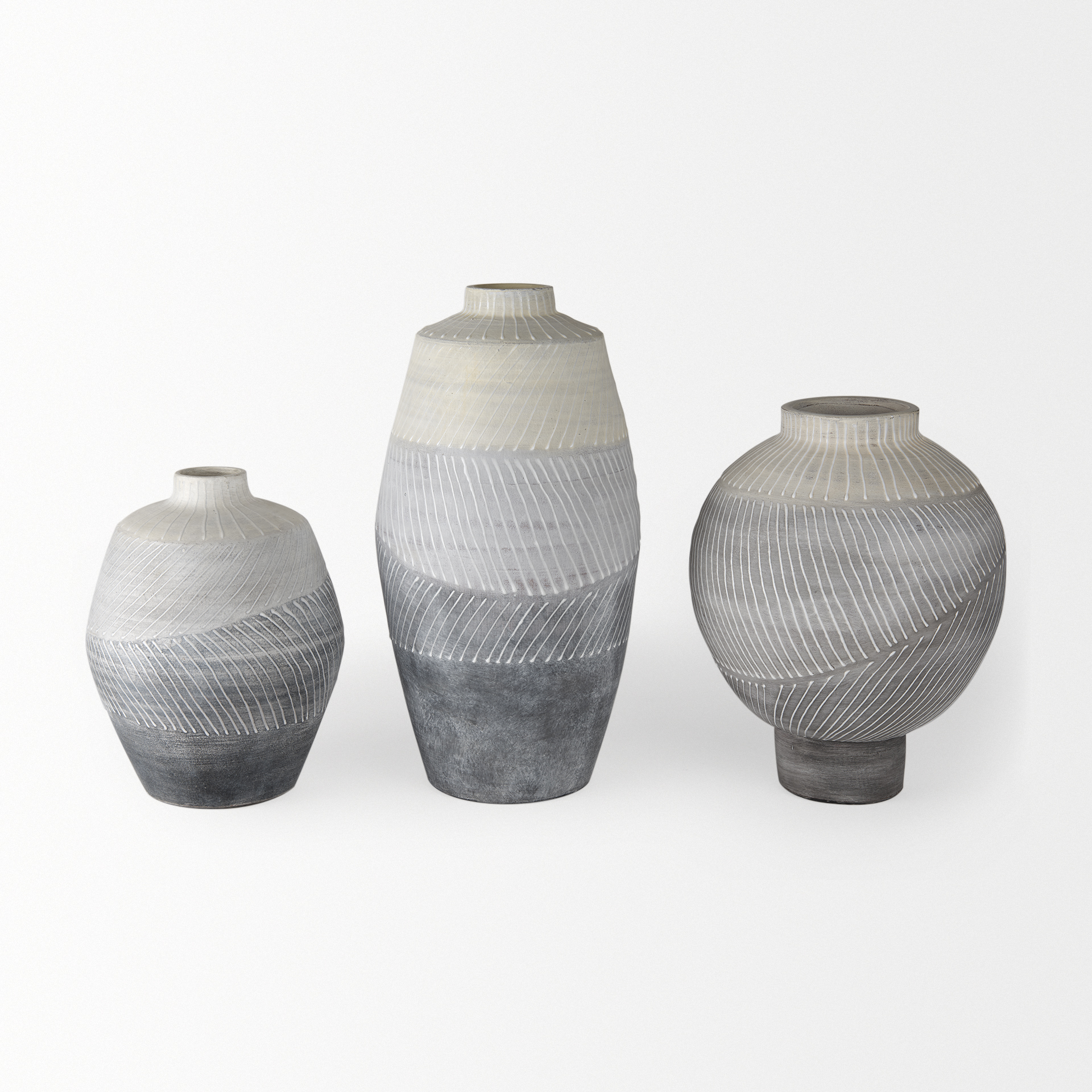 Mercana Blume Large Vase - Gray/White, Ceramic