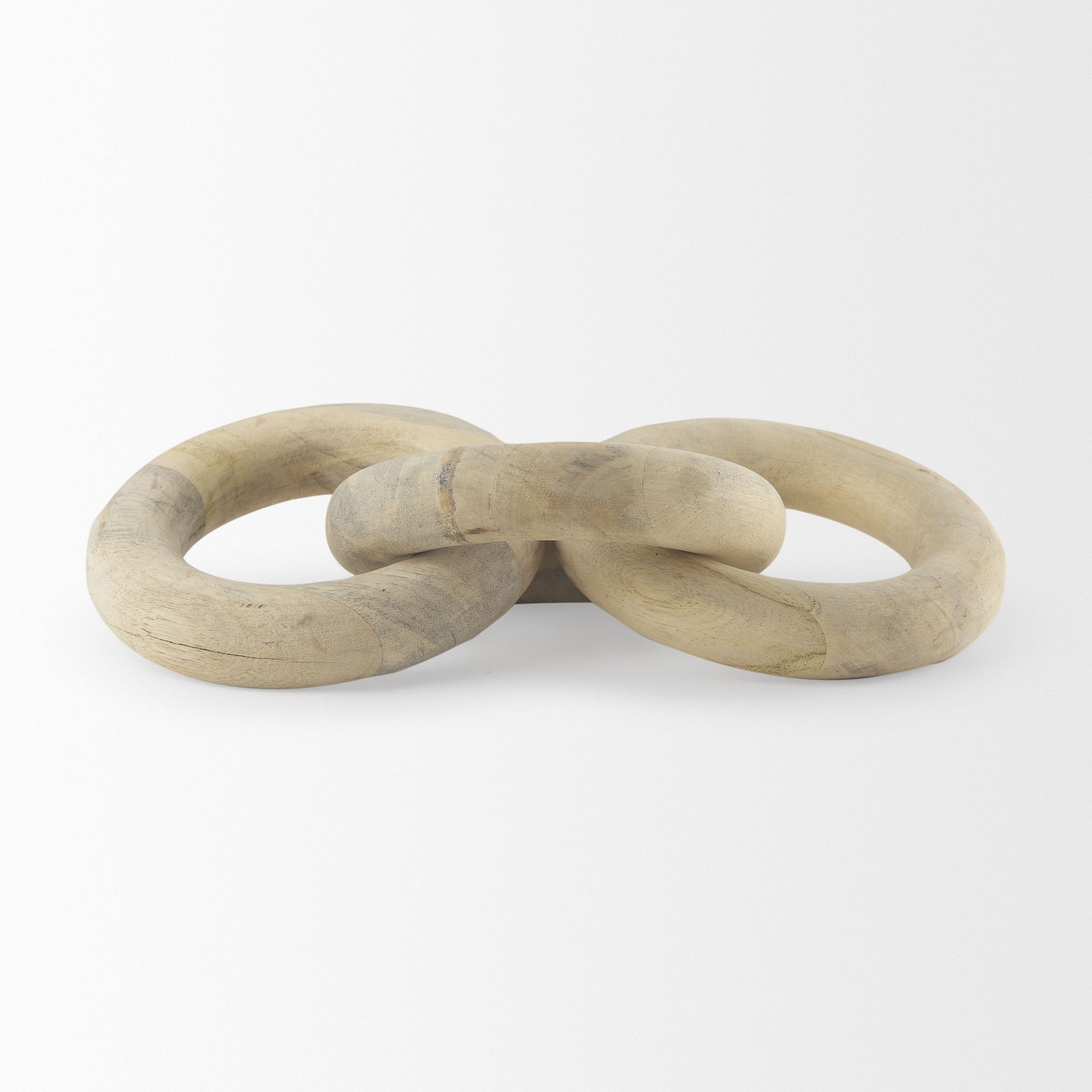 Mercana Alize Solid Wood Circular Chain Link Decorative Object - Light Brown
