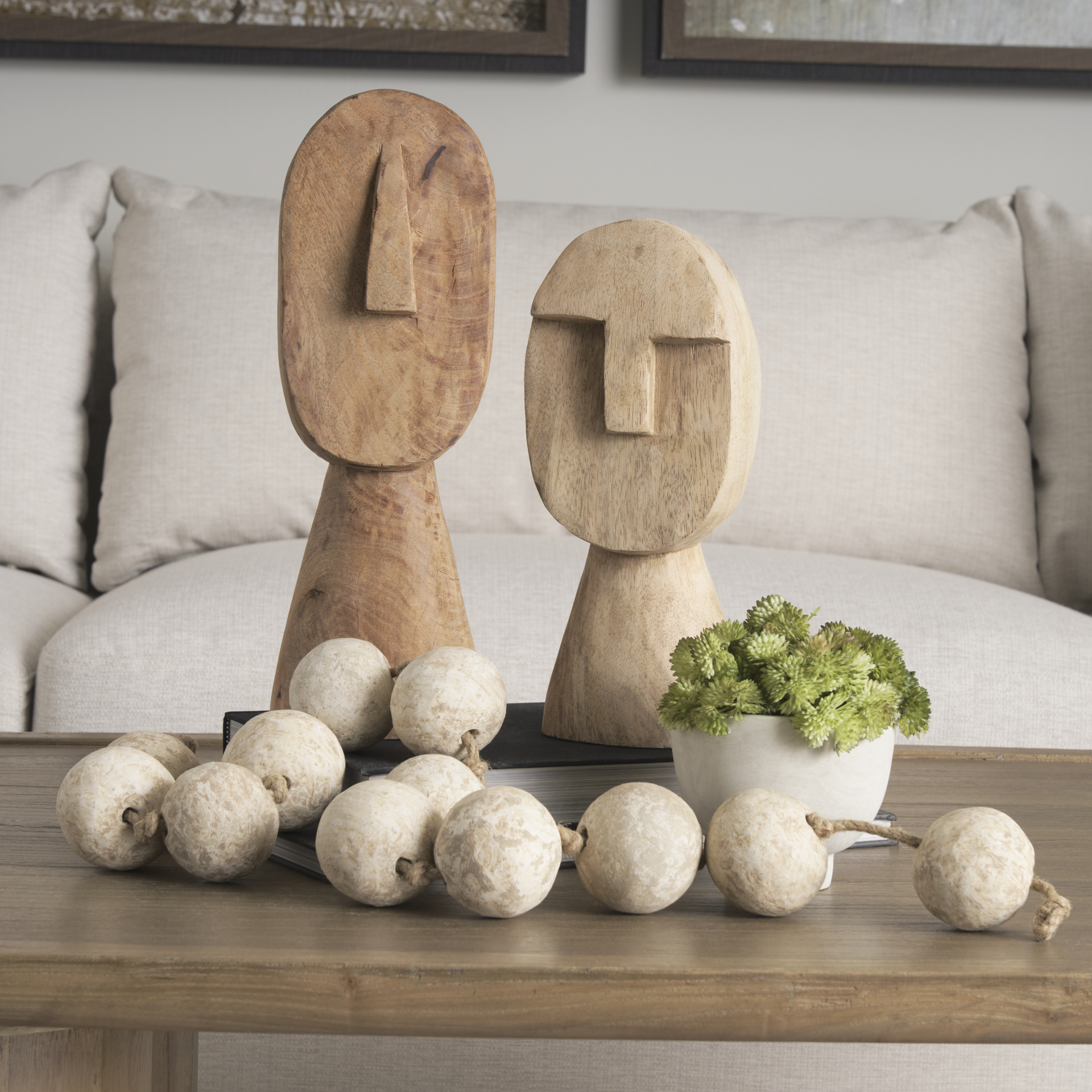 Mercana Ivan Medium Sculpture - Brown, Wood