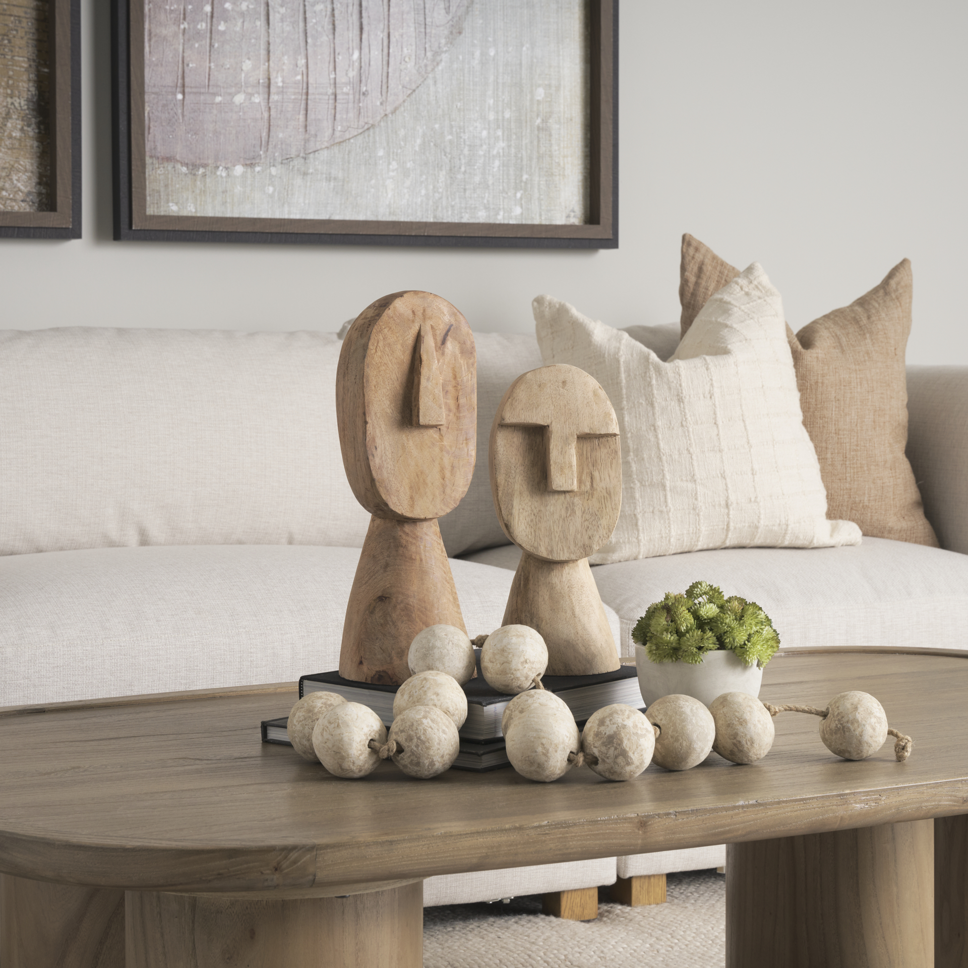Mercana Ivan Medium Sculpture - Brown, Wood