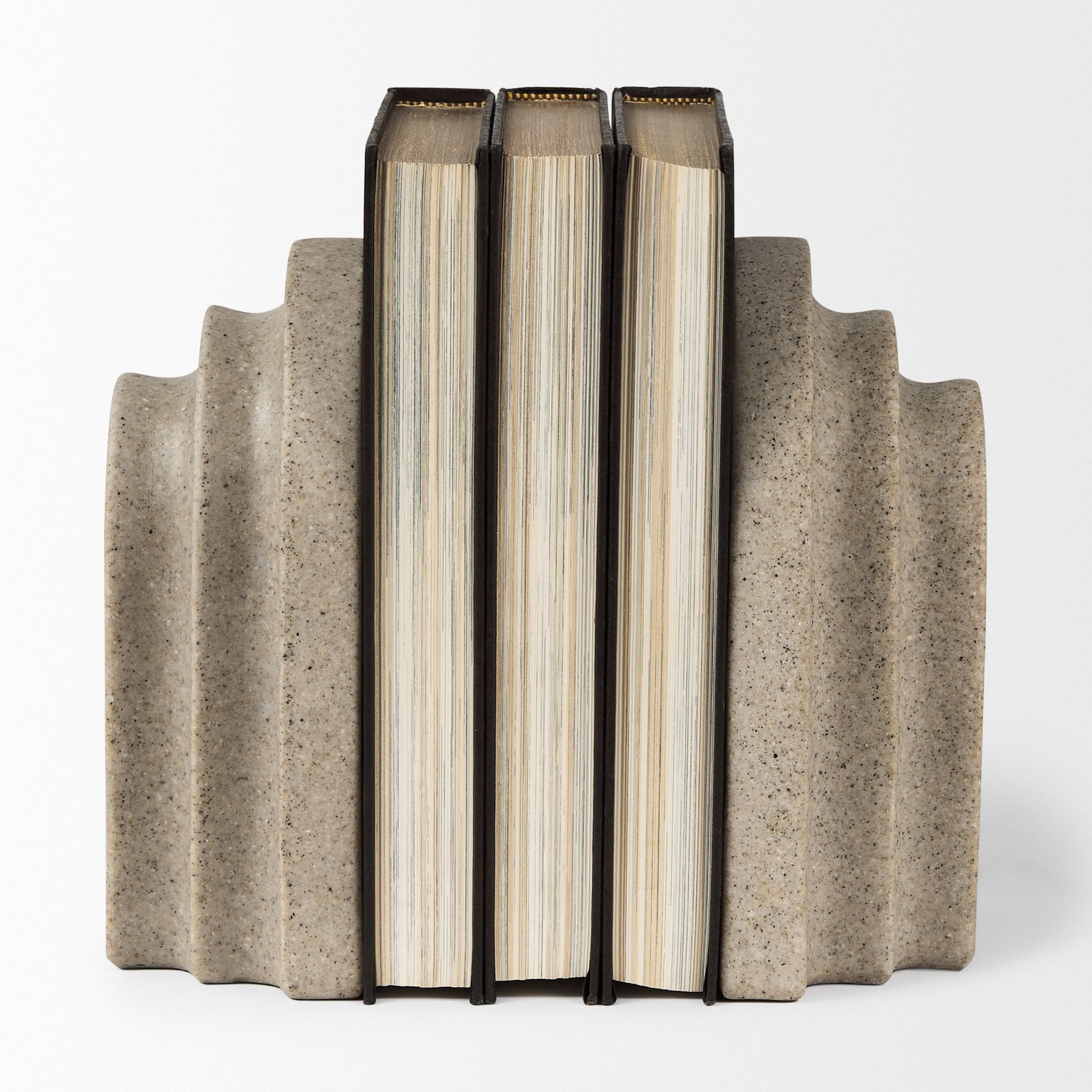 Mercana Empire Resin Arc Book End Set - Sandstone