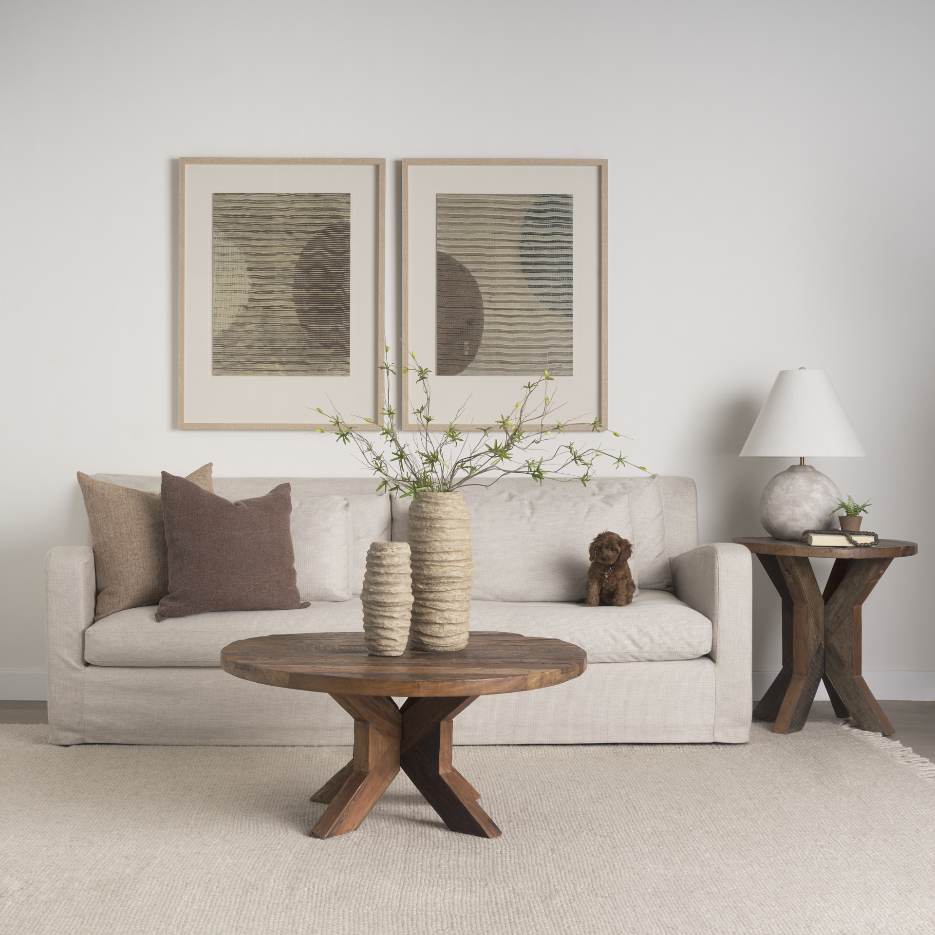 Mercana Kamli Small Vase - Beige, Paper