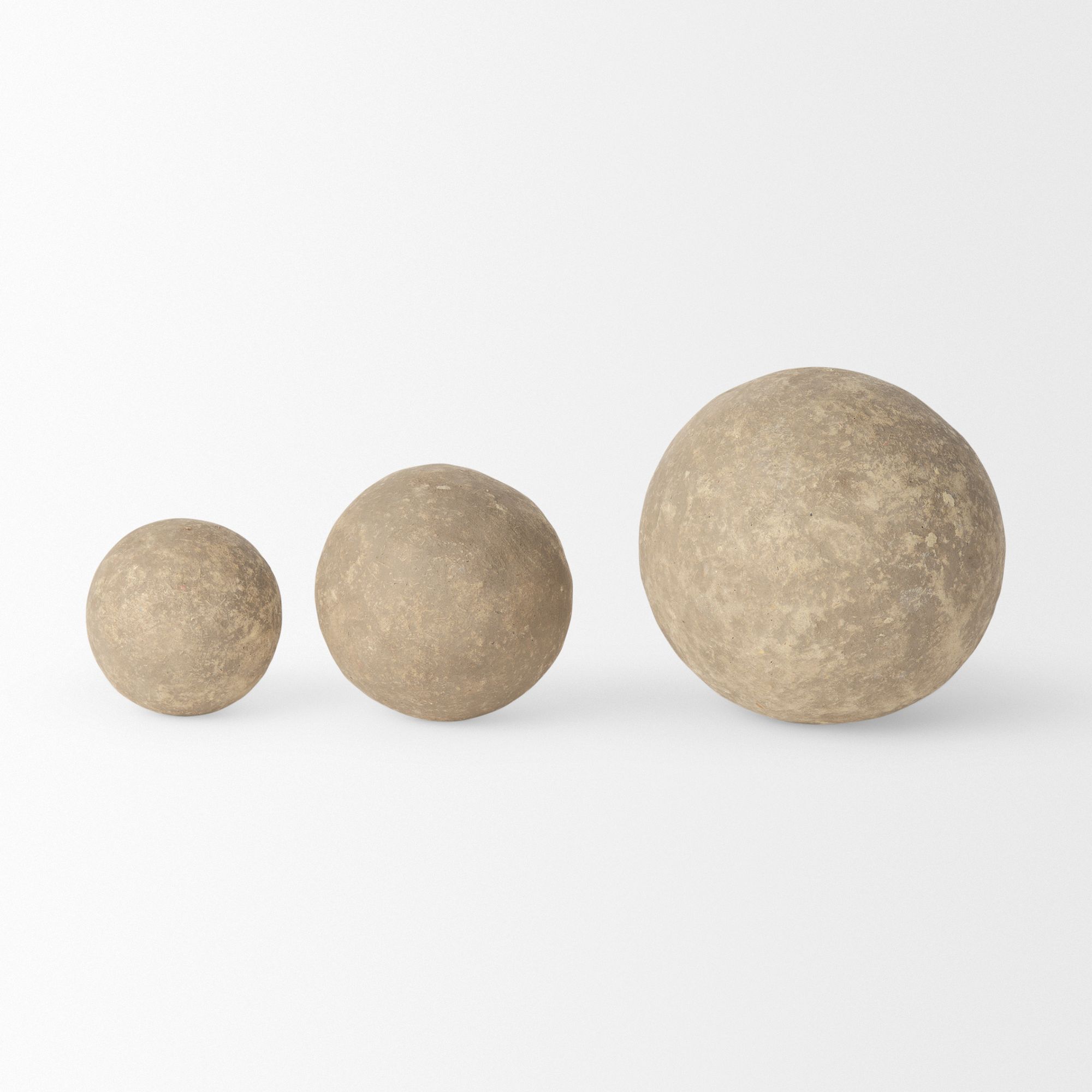 Mercana Sunita Paper Mache Orbs (Set of 3) - Gray