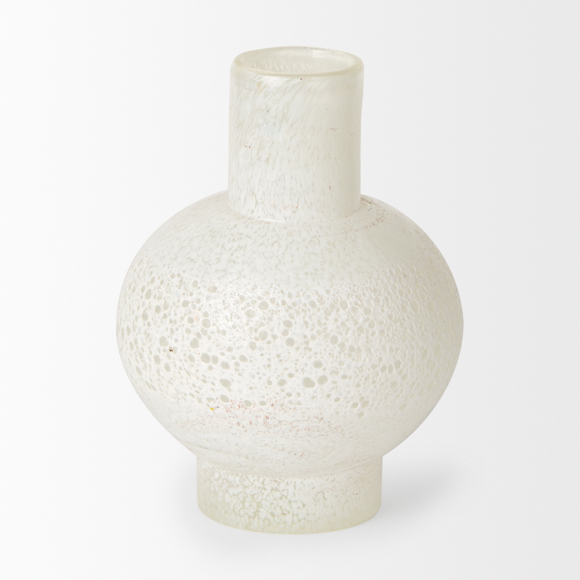 Mercana Heket Short Vase - White, Glass