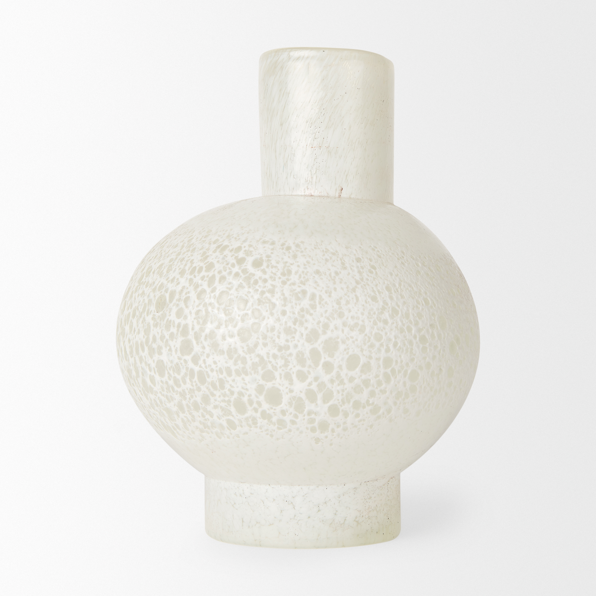Mercana Heket Short Vase - White, Glass