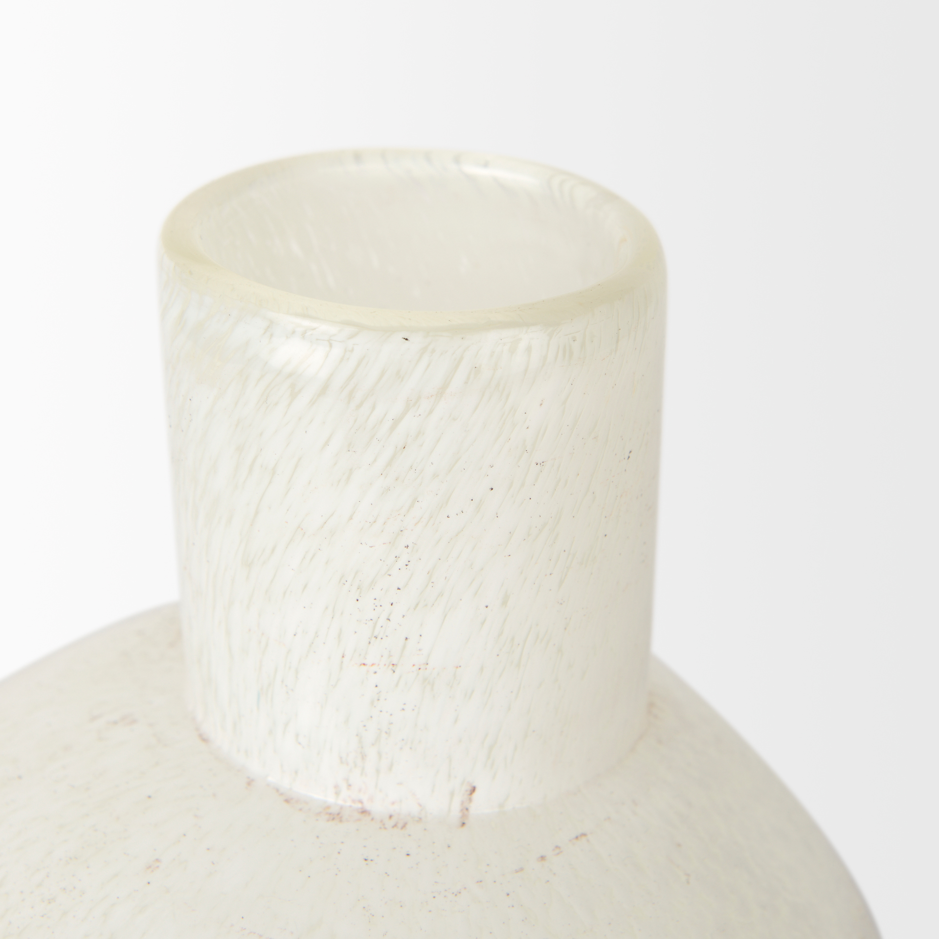 Mercana Heket Short Vase - White, Glass