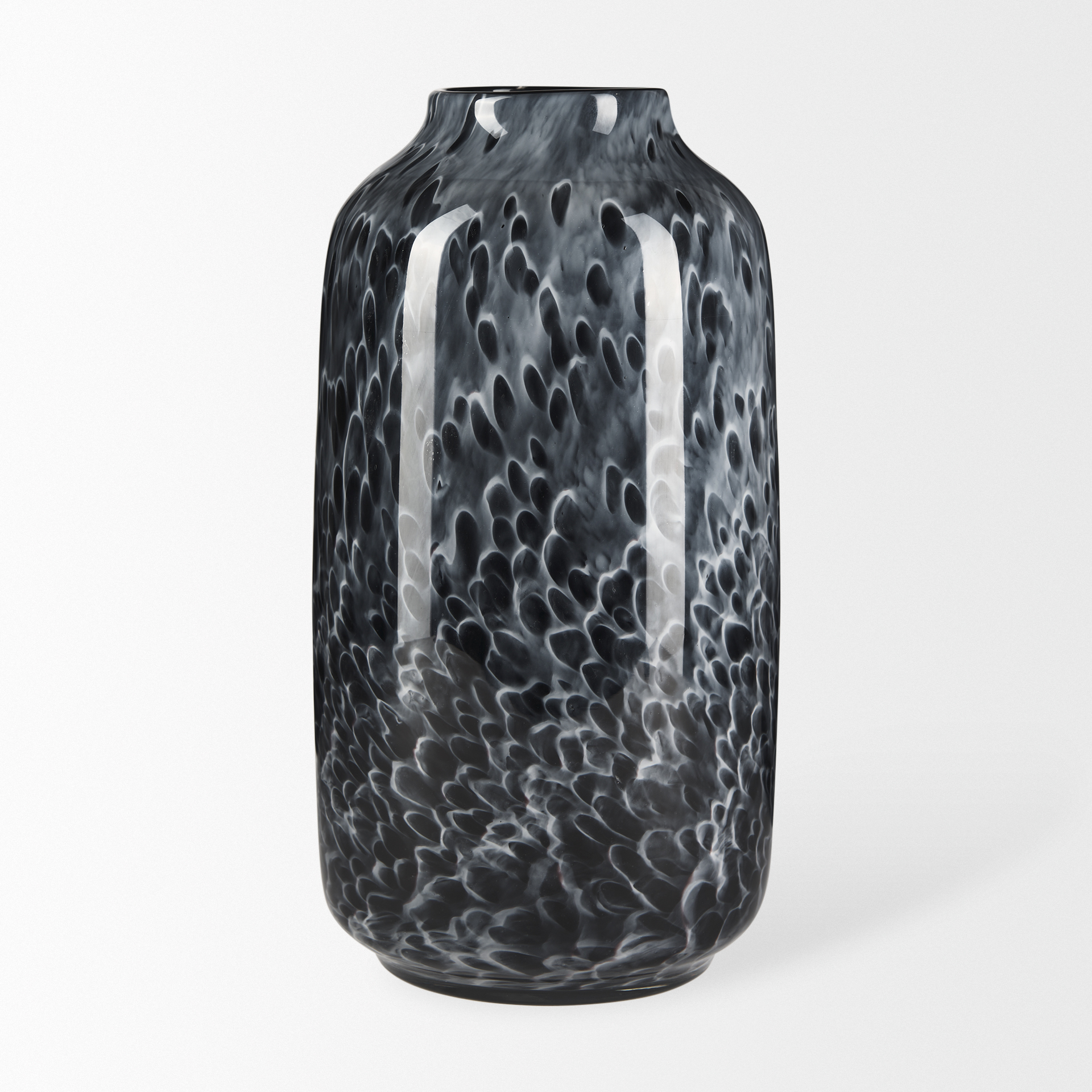 Mercana Masai Large Vase - Black/White, Glass