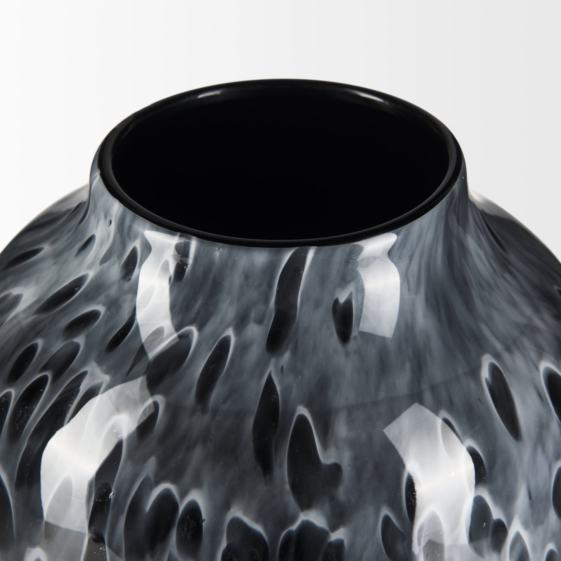 Mercana Masai Large Vase - Black/White, Glass