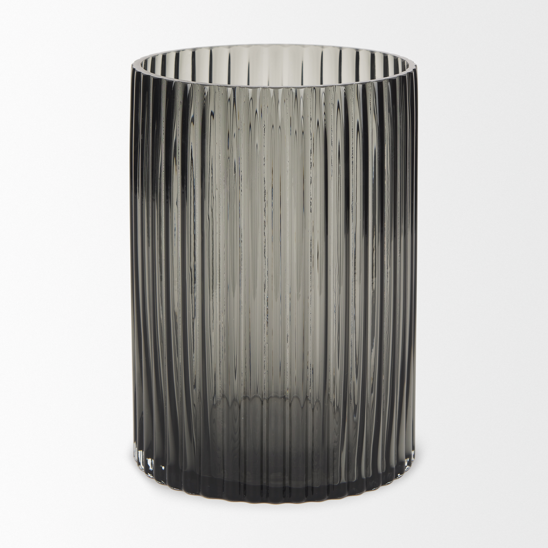 Mercana Dawn Short Vase - Black, Glass