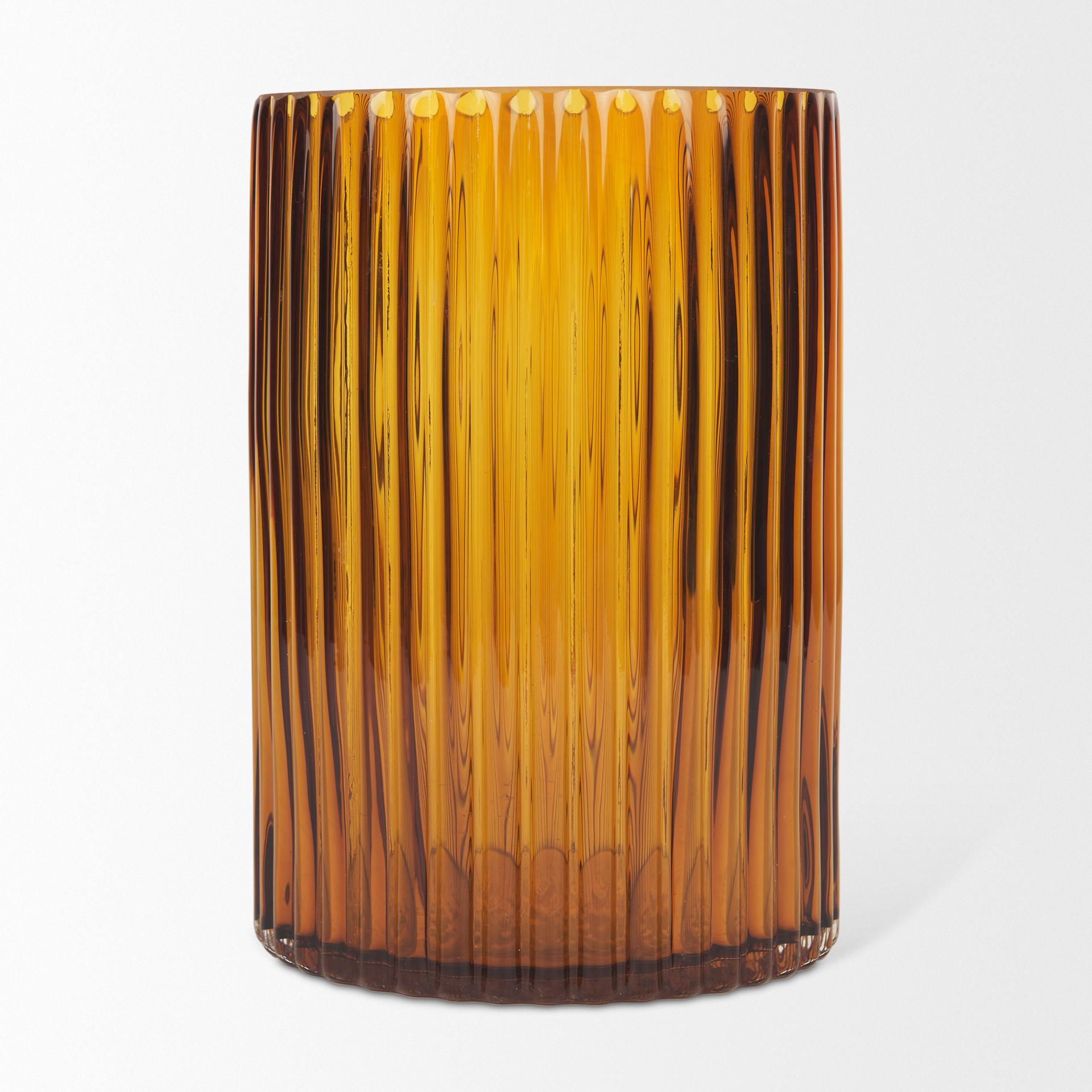 Mercana Dawn Short Vase - Yellow, Glass