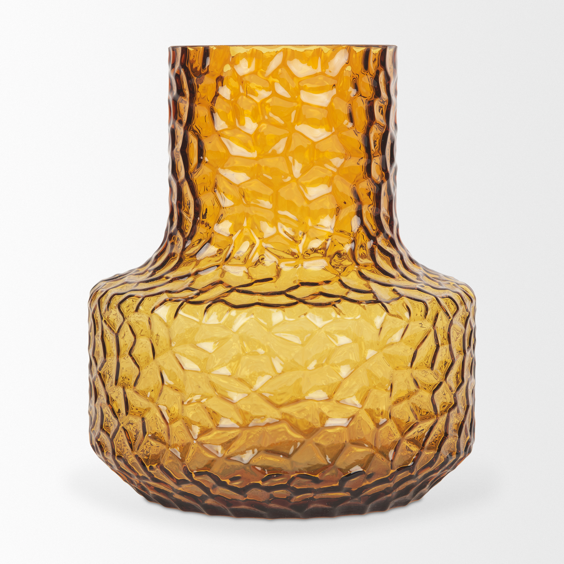 Mercana Jolene Short Vase - Yellow, Glass