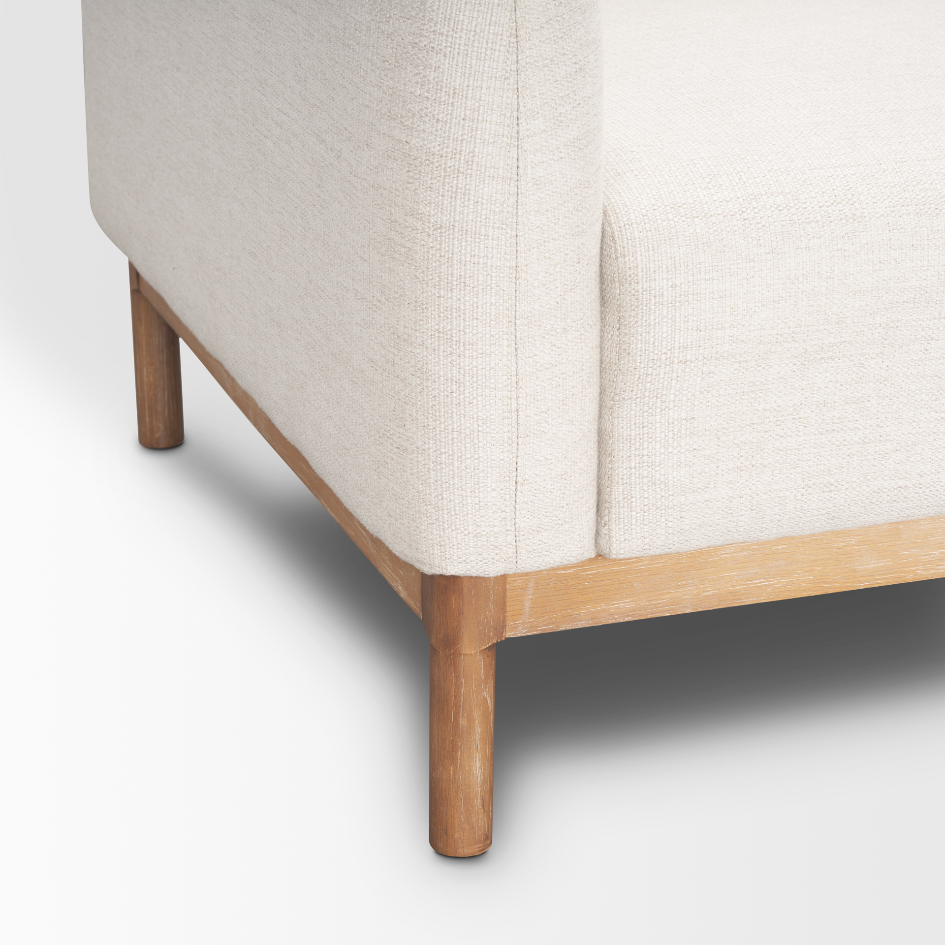 Mercana Hale Sofa - Cream, Wood
