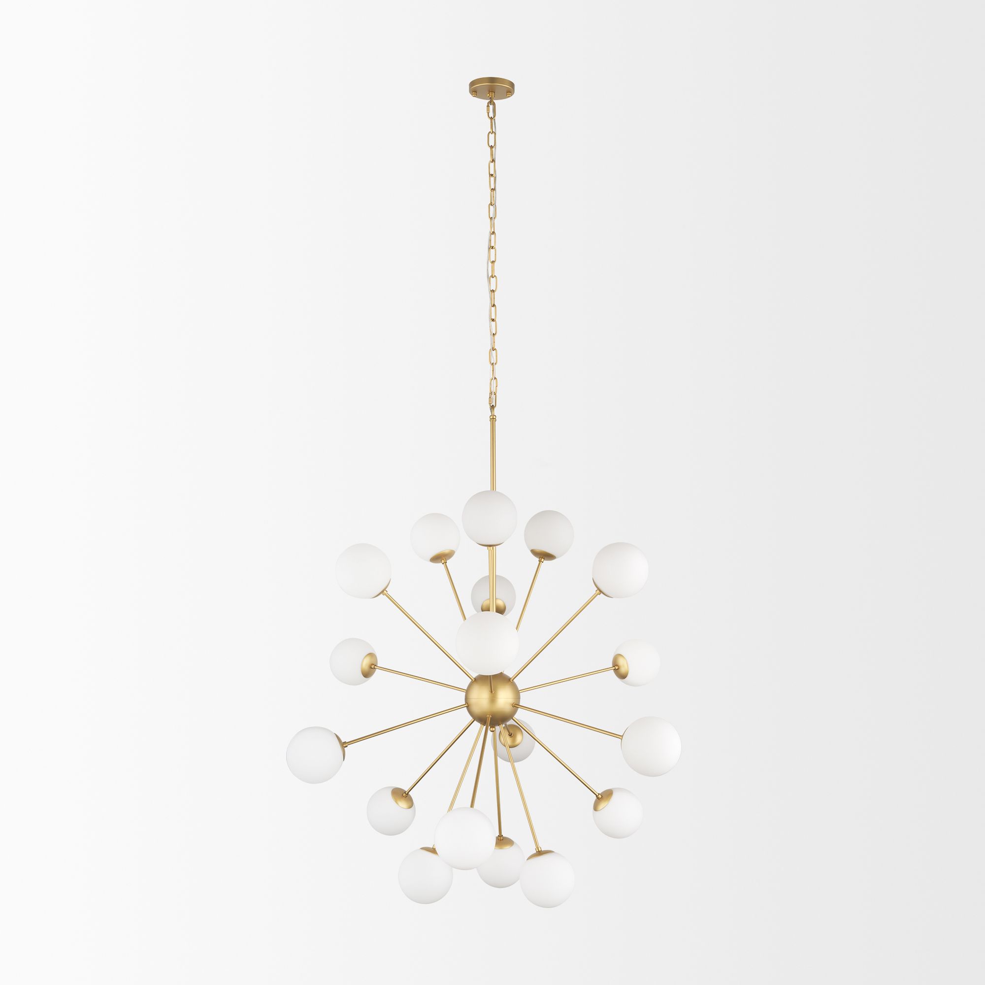 Mercana Barbara Chandelier with Frosted Glass Globes 18-Light - Gold