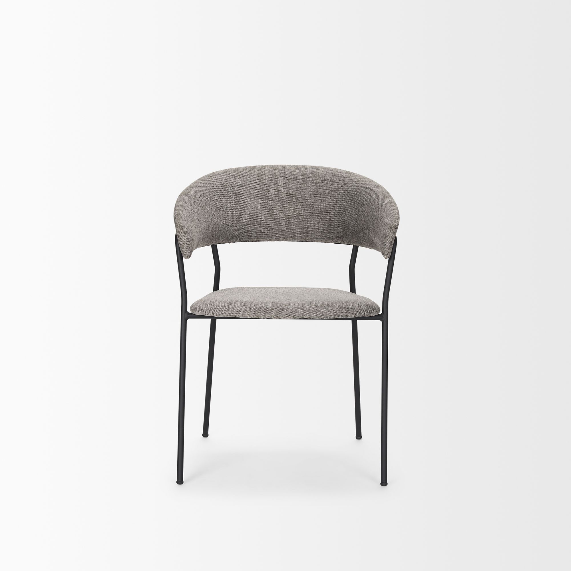 Mercana Carolyn Dining Chair with Fabric & Matte Black Metal - Gray
