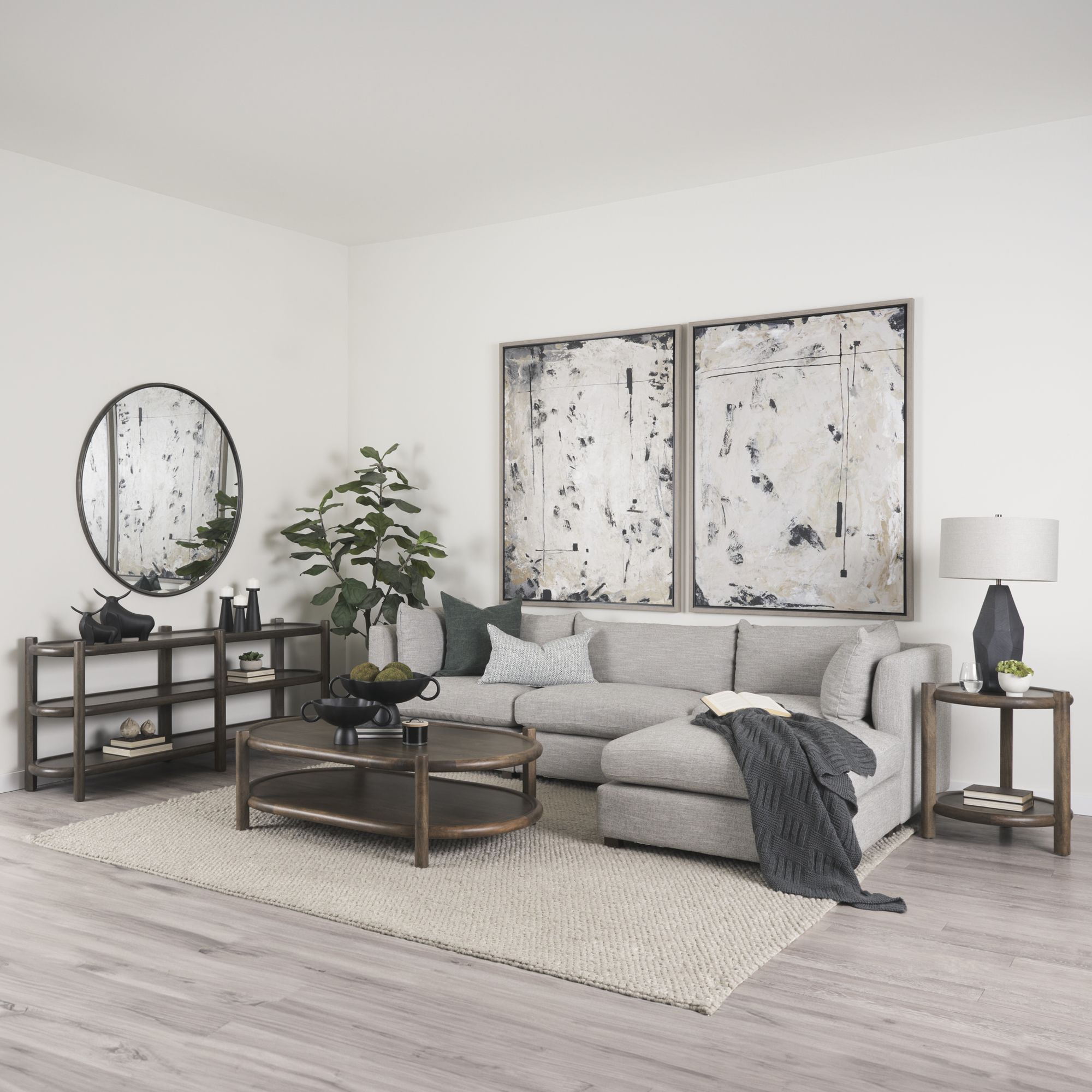 Mercana Halston Large Ottoman Sofa Elements - Light Gray, Performance Fabric