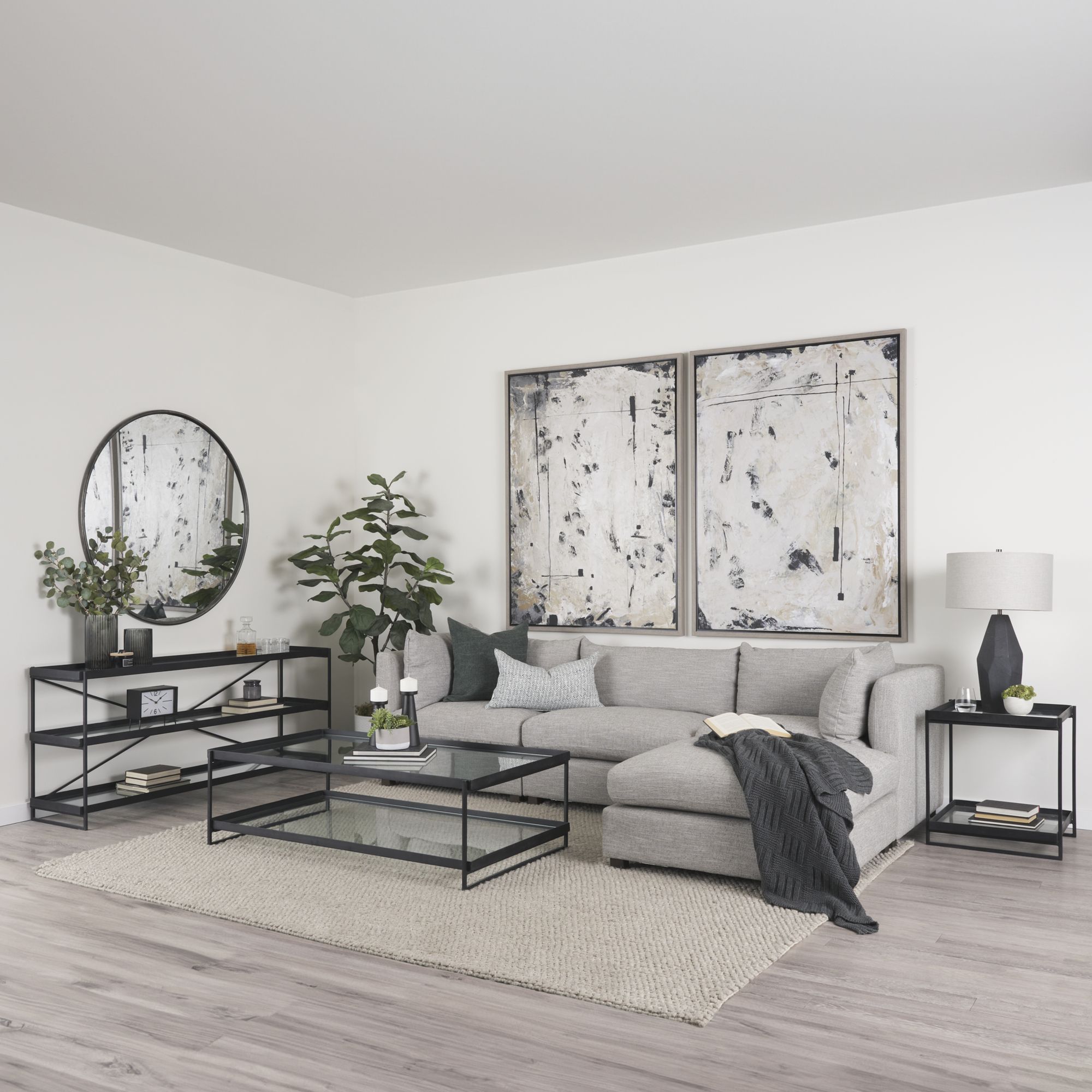 Mercana Halston Armless Sofa Elements - Light Gray, Performance Fabric