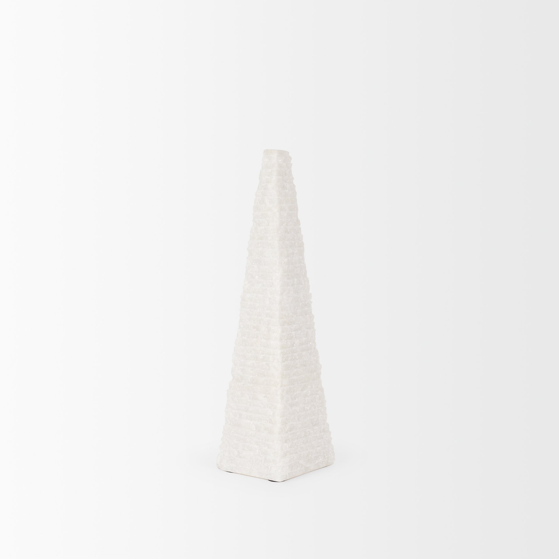 Mercana Pyramis Short Obelisk - White, Marble
