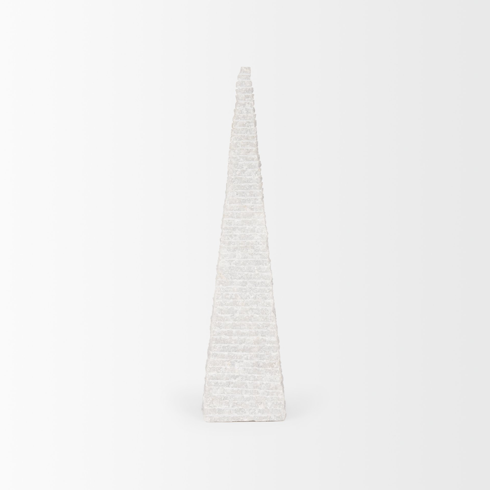 Mercana Pyramis Tall Obelisk - White, Marble