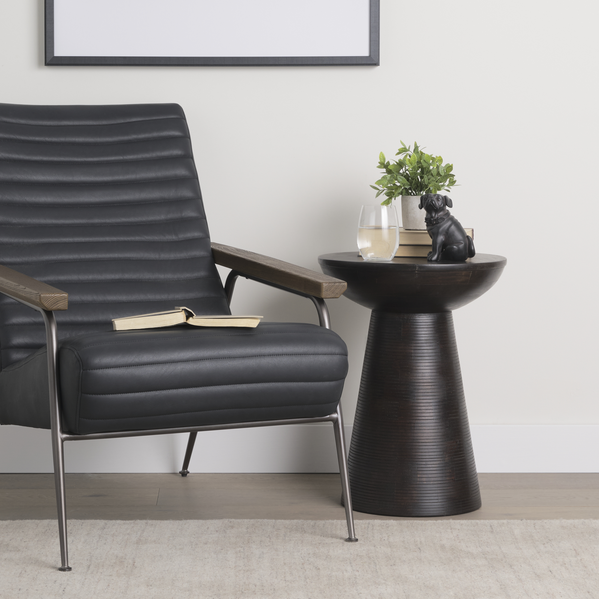 Mercana - Novell Accent Table in Brown, Solid Wood