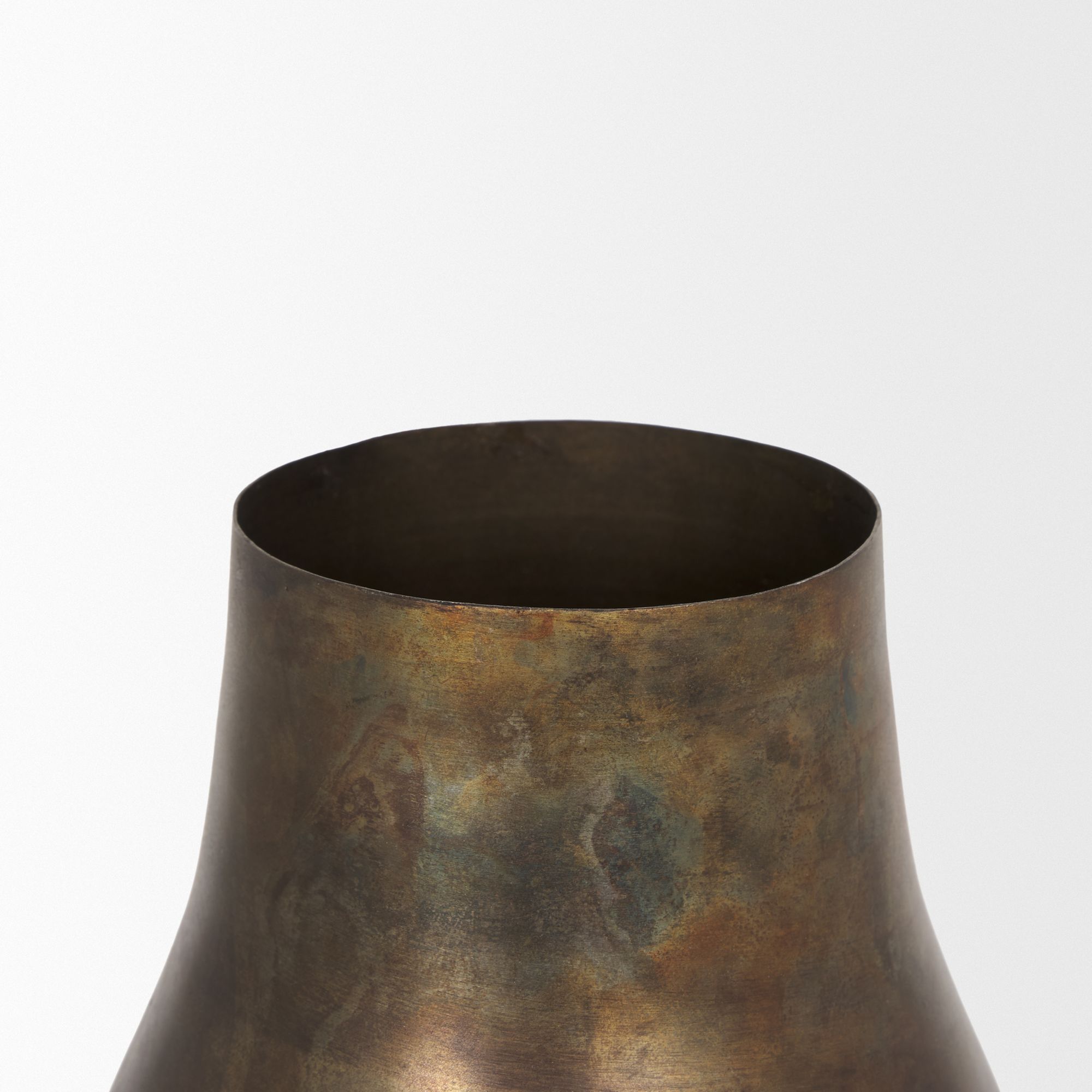 Mercana Devi Medium Metal Vase - Oxidized Gold