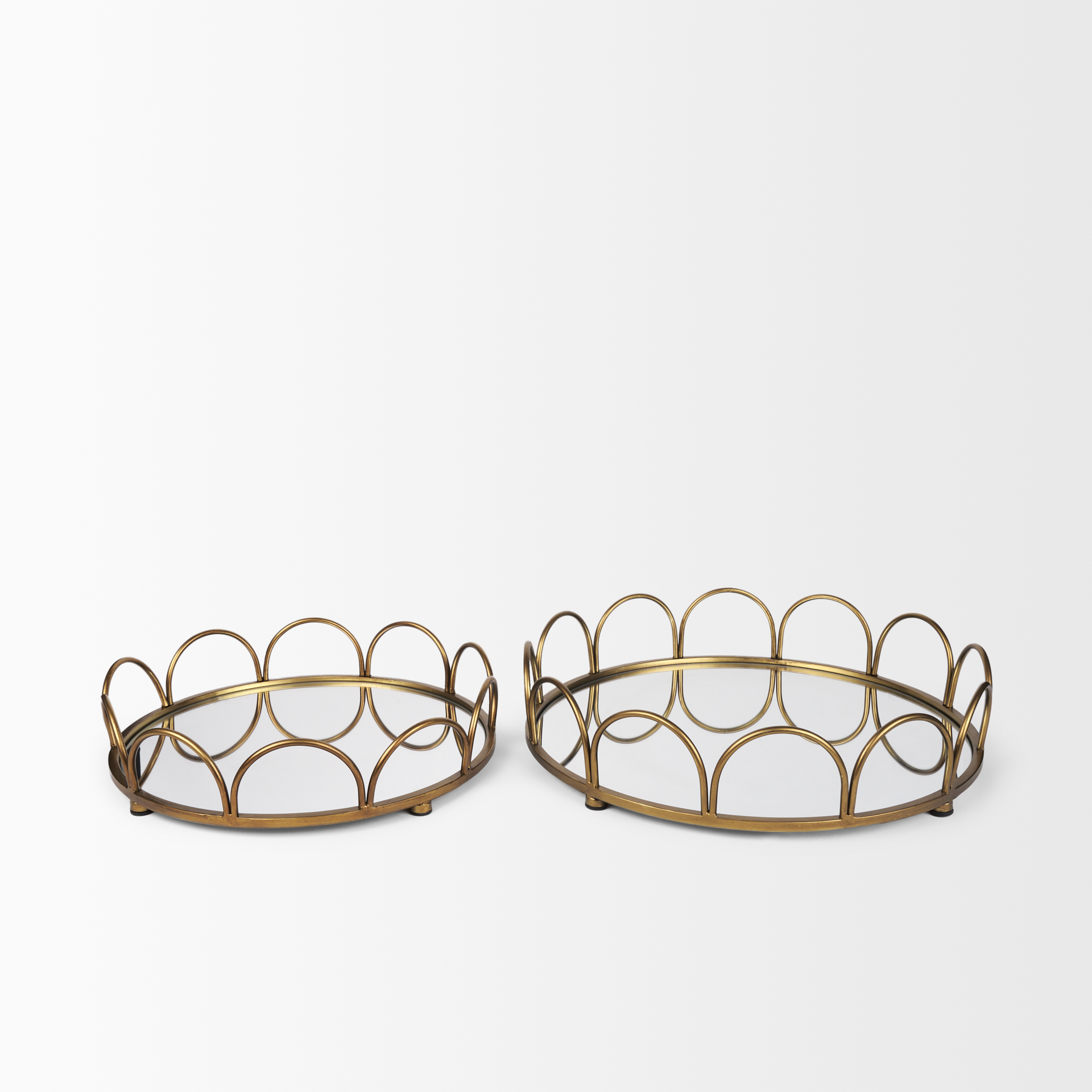 Mercana Lenore Mirror Trays - Gold, Metal