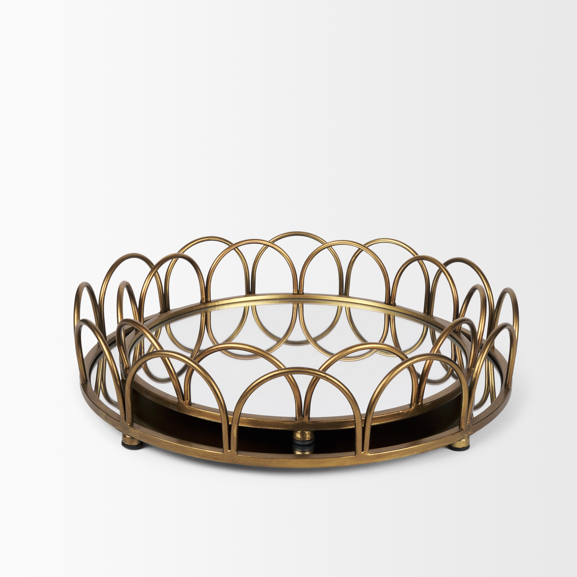 Mercana Lenore Mirror Trays - Gold, Metal