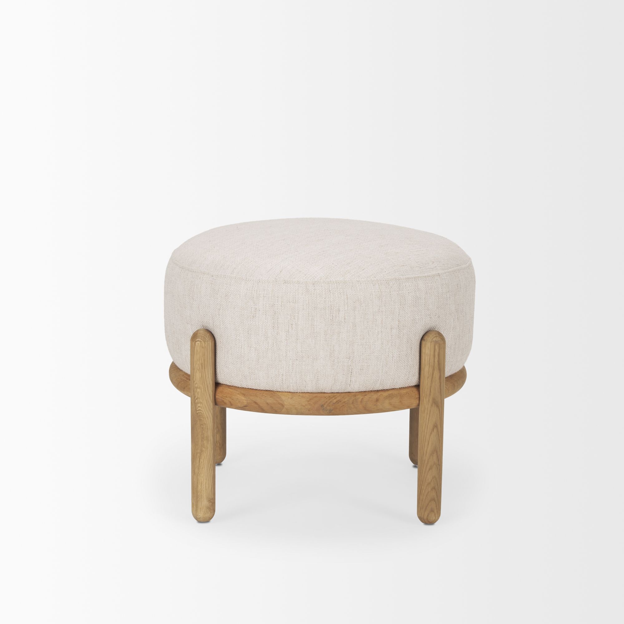 Mercana Gwynn Pouf - Light Brown, Fabric