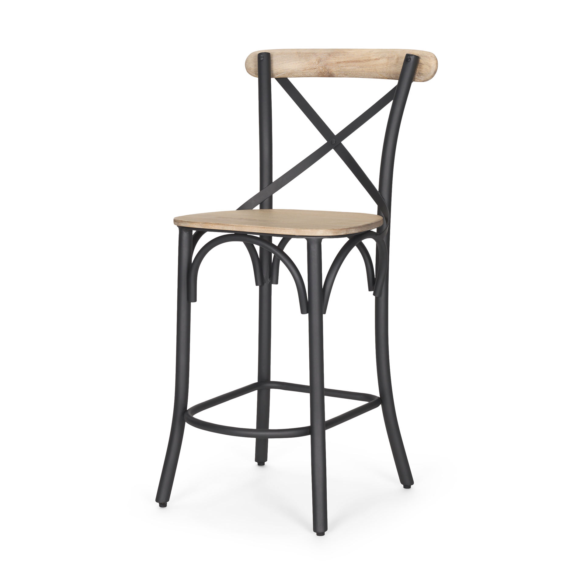 Mercana Etienne Wood Seat Bar/Counter Stool