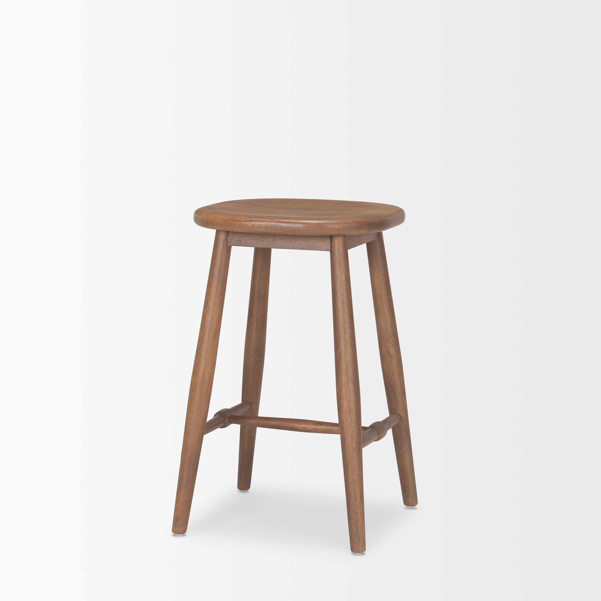Mercana Ernest Wood Seat Bar/Counter Stool - Brown, H26"
