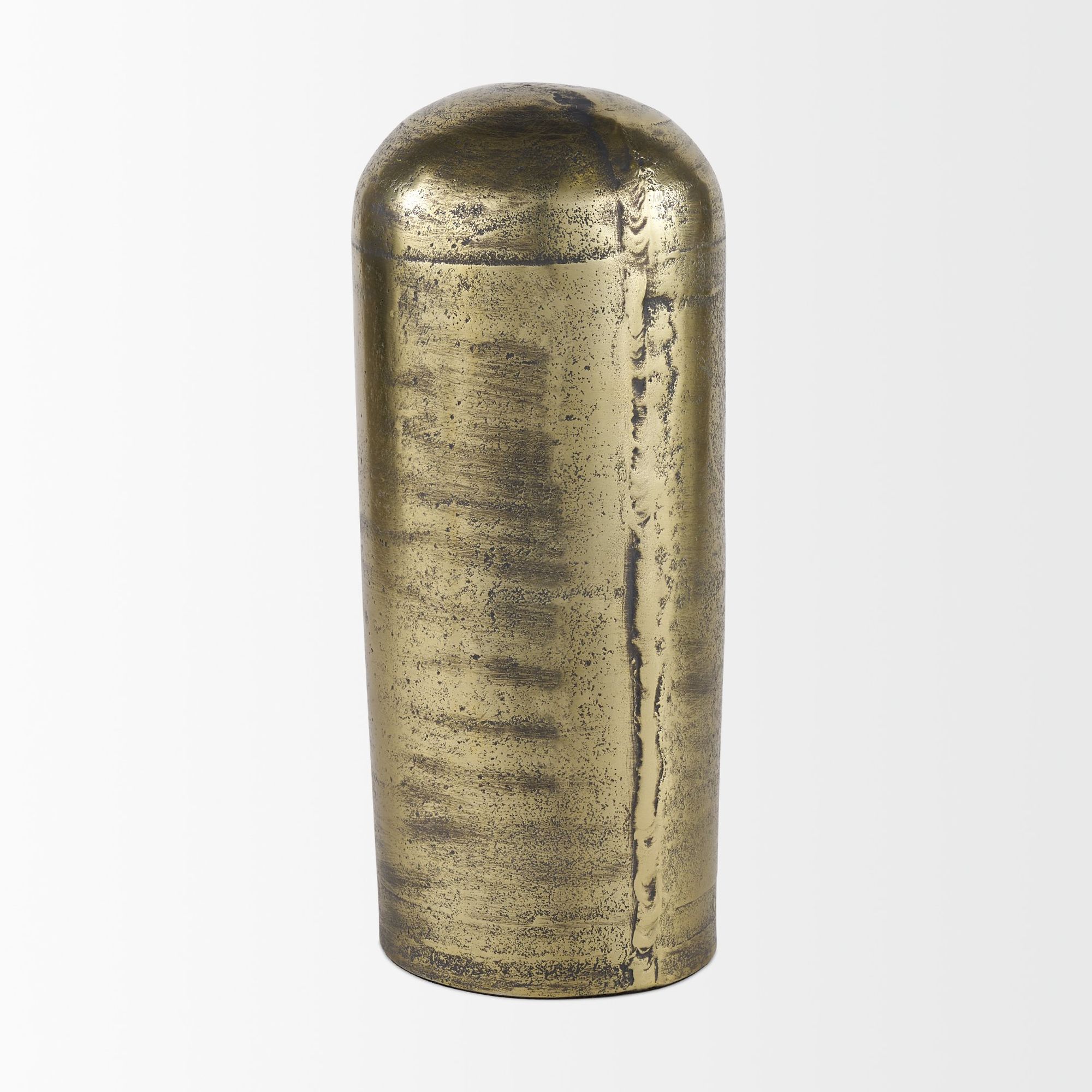 Mercana Quonset Extra Tall Aluminum Metal Pillar Object - Brass