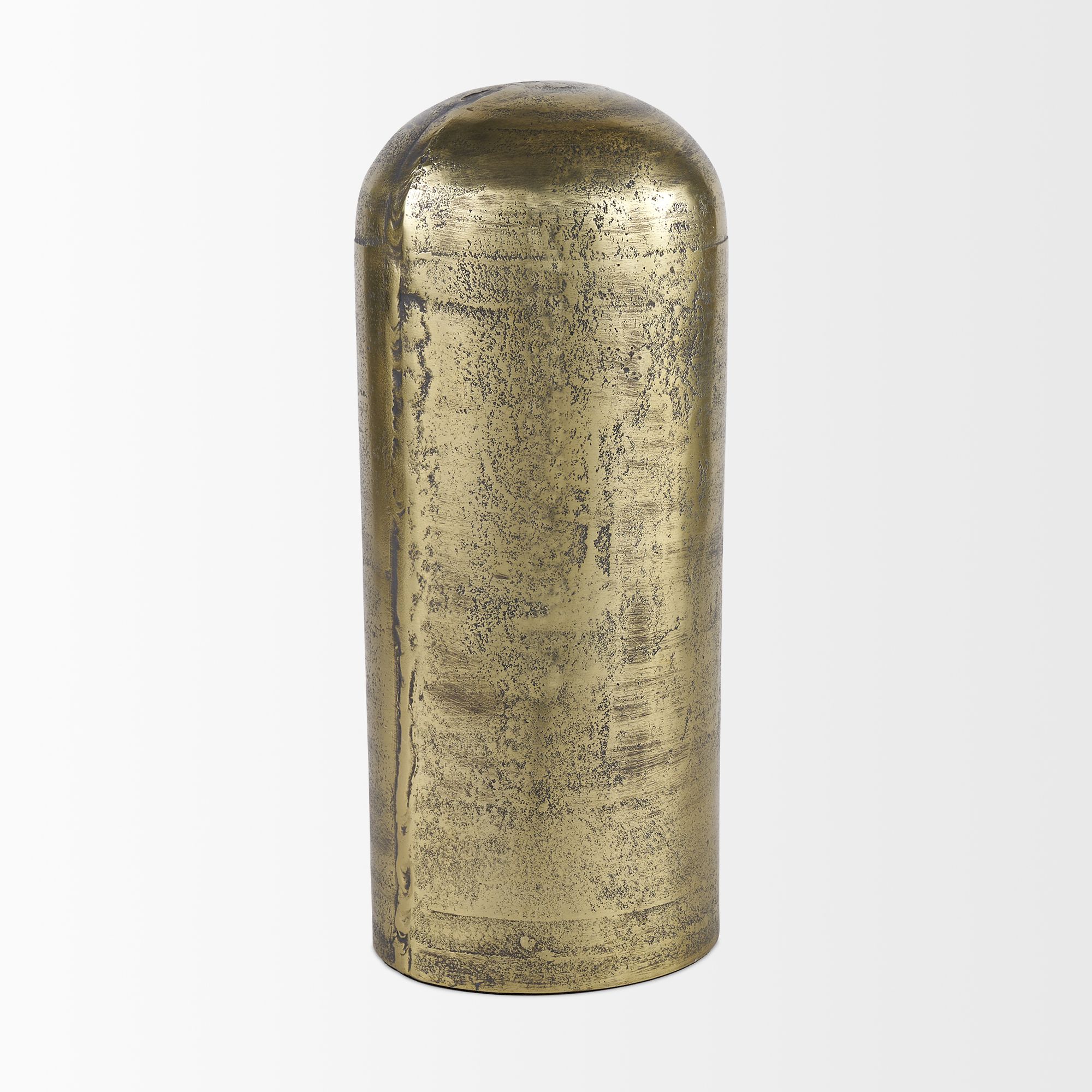 Mercana Quonset Extra Tall Aluminum Metal Pillar Object - Brass