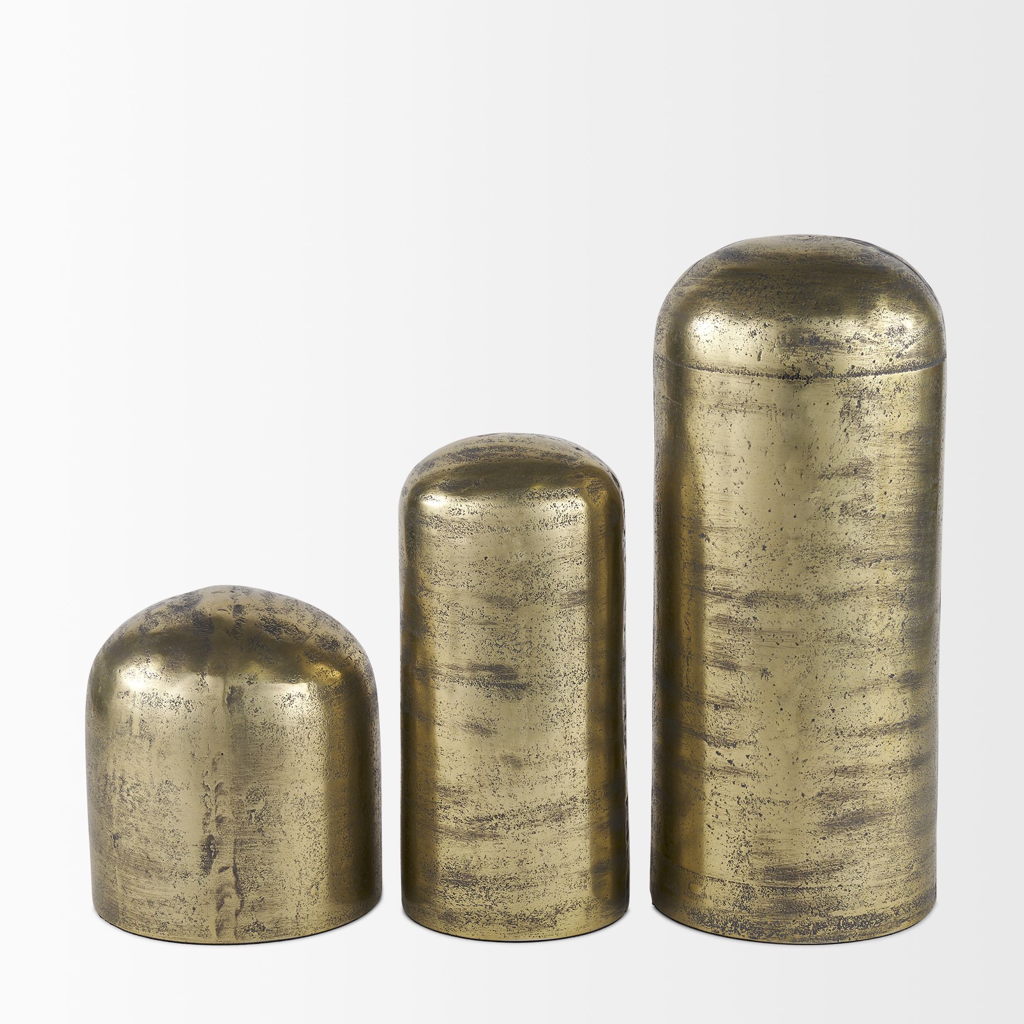 Mercana Quonset Extra Tall Aluminum Metal Pillar Object - Brass