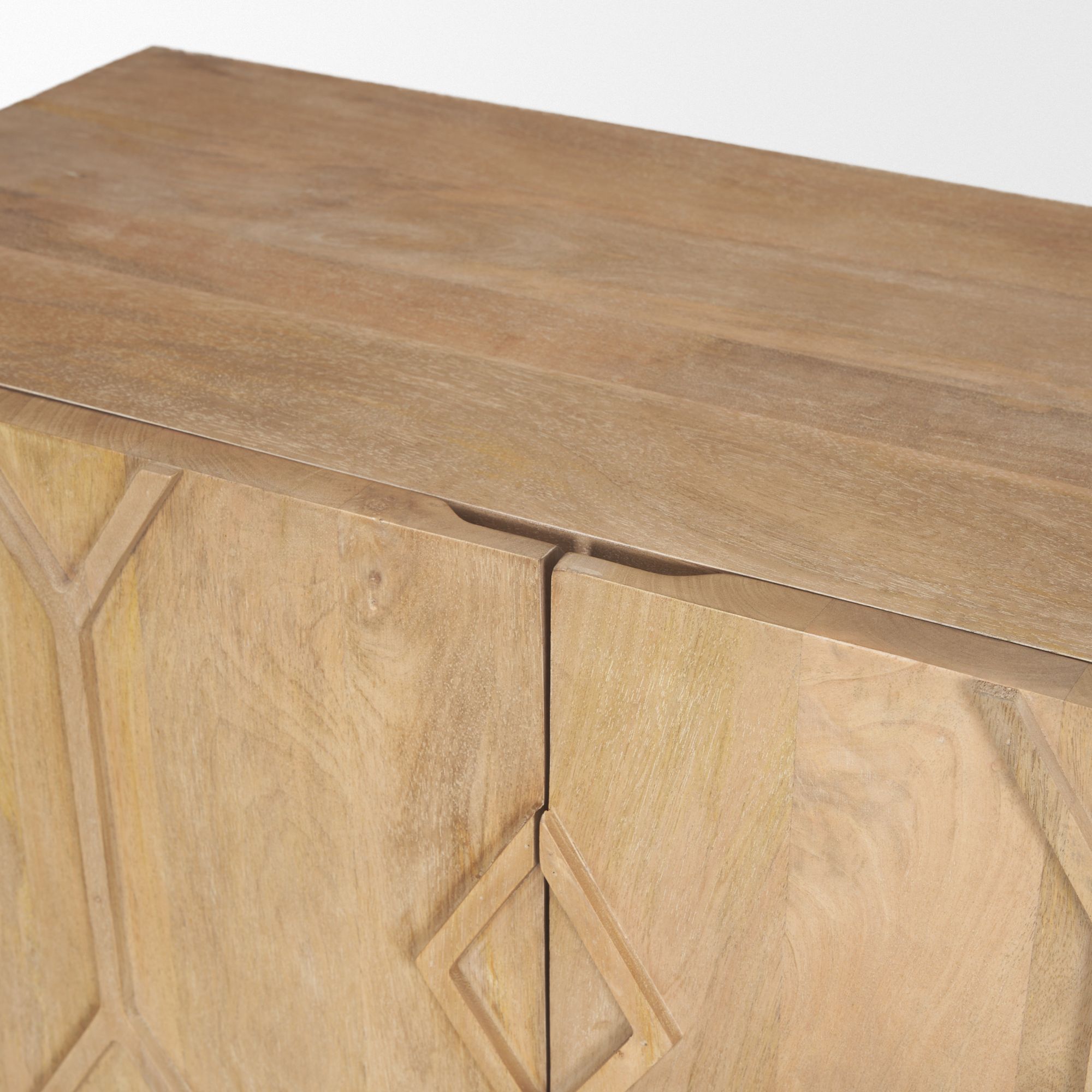 Mercana Heera Diamond Motif with Shelf Accent Cabinet - Light Brown
