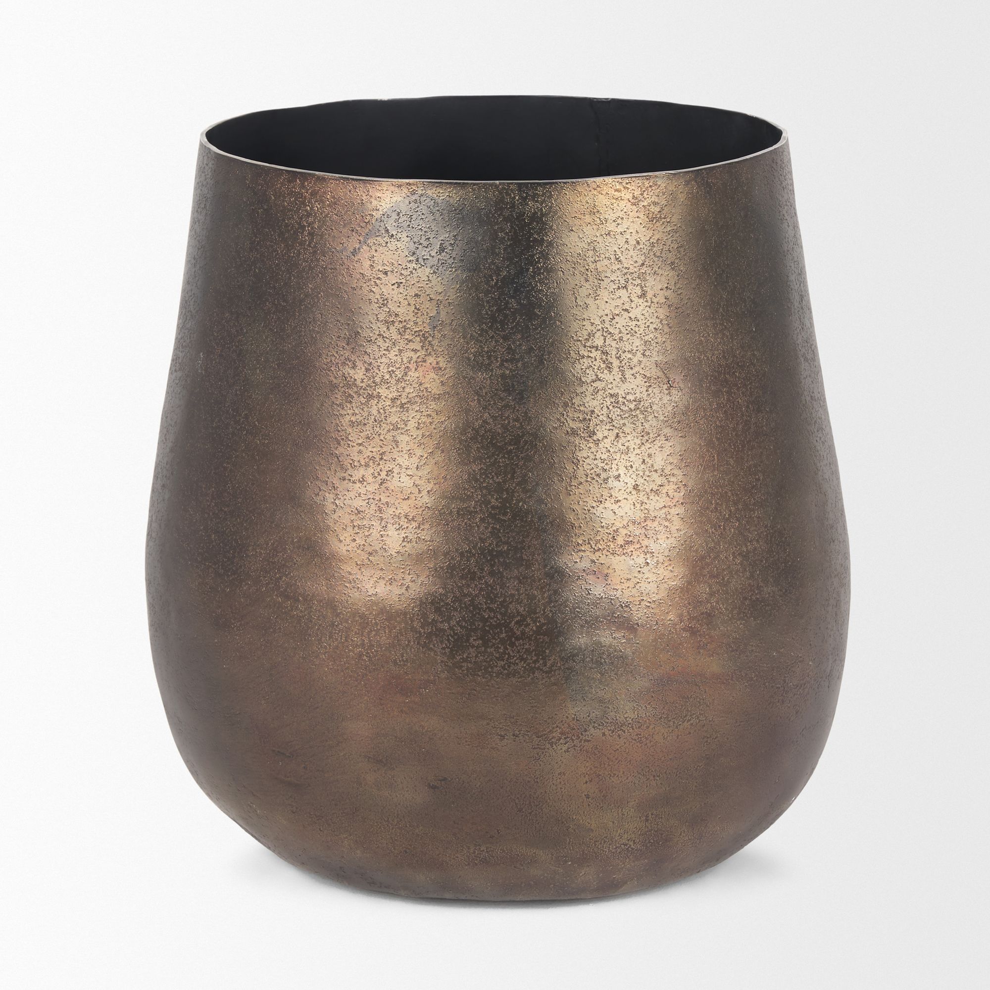 Mercana Quade Large Metal Planter - Gold