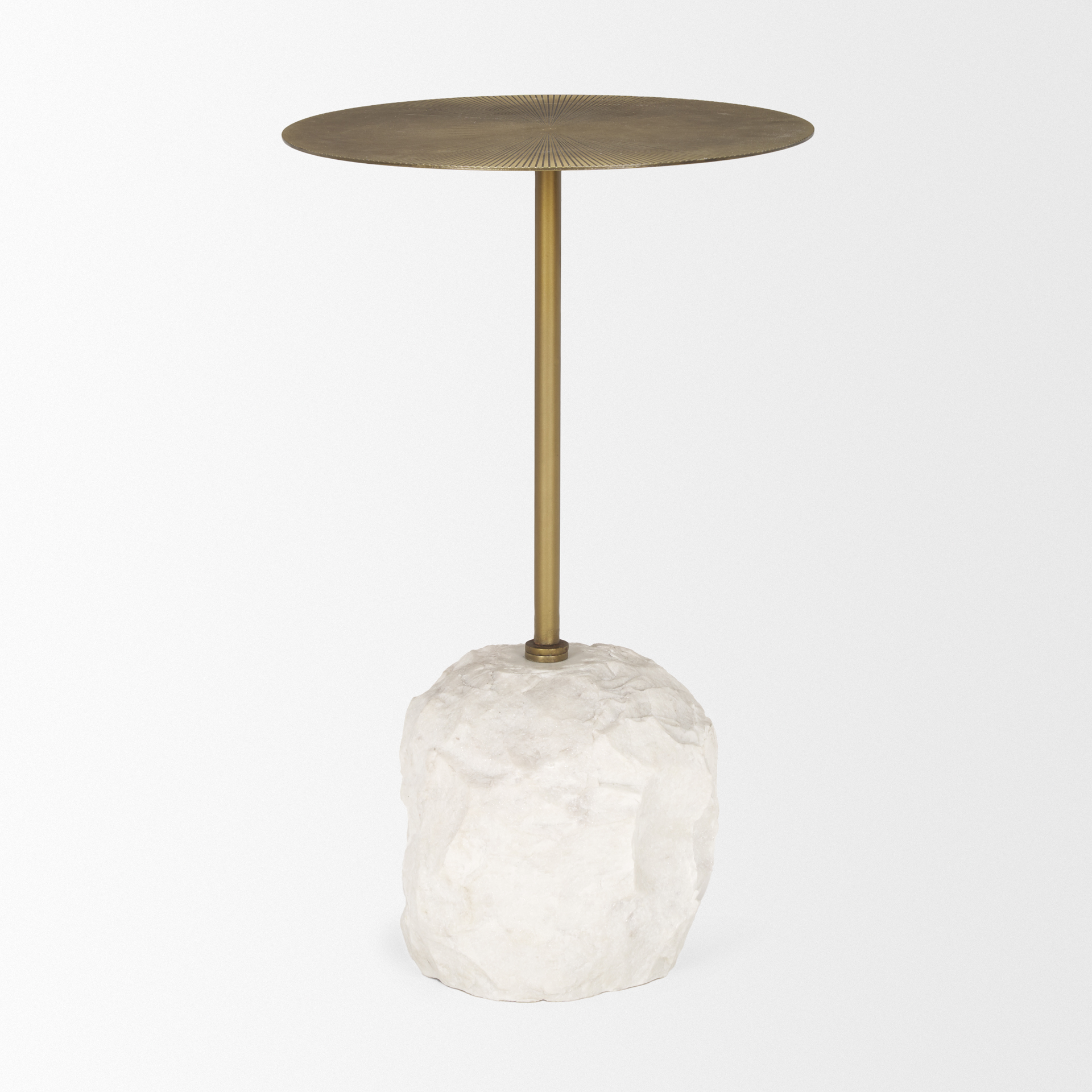 Mercana - Rini Accent Table in Gold, Stone