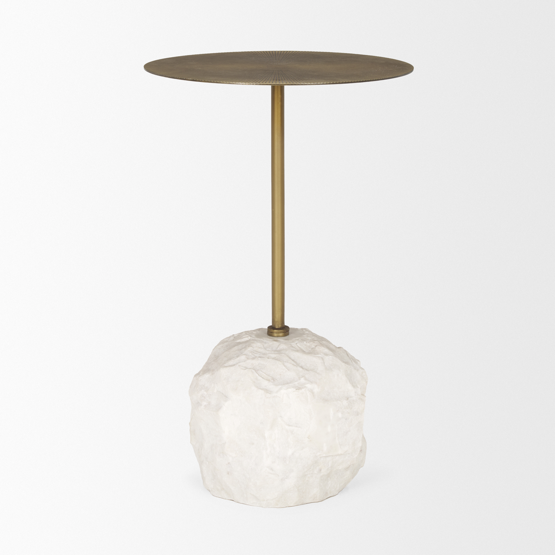 Mercana - Rini Accent Table in Gold, Stone