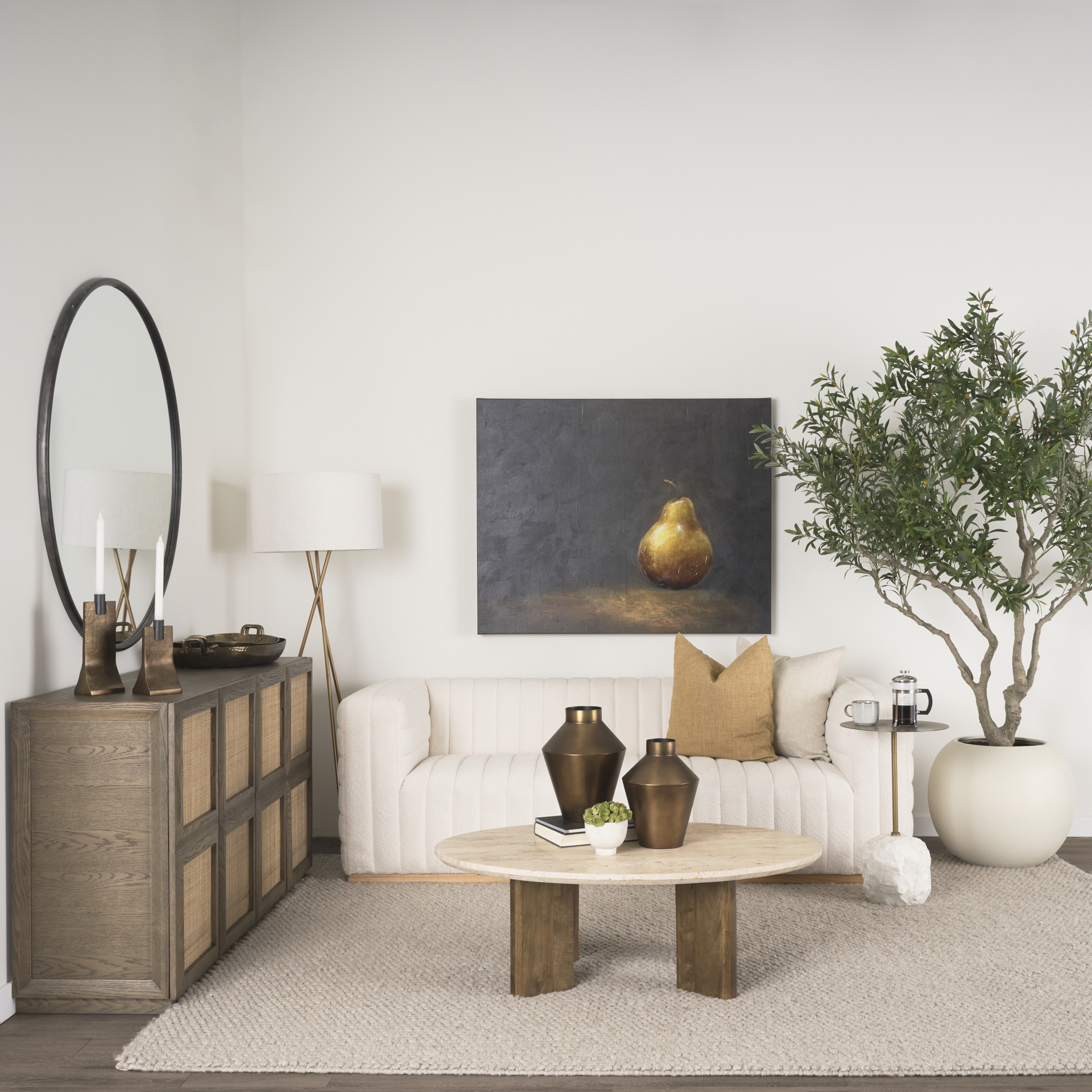Mercana - Rini Accent Table in Gold, Stone