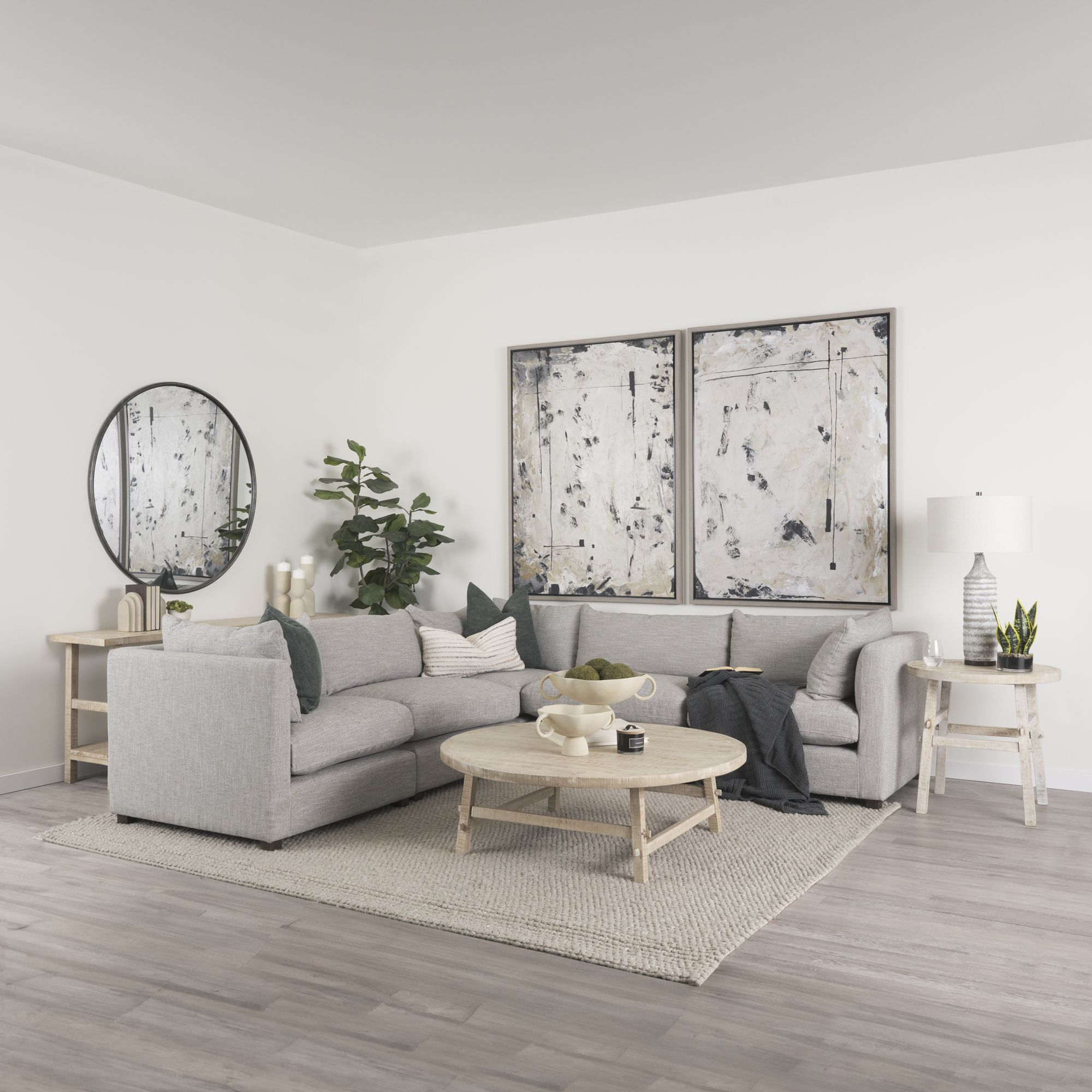 Mercana Halston 5 Piece Sectional - Light Gray