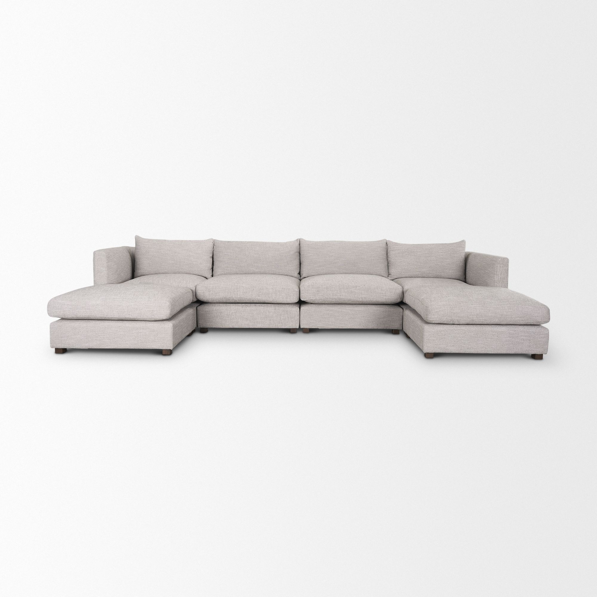 Mercana Halston 6 Piece Sectional with 2 x Ottoman - Light Gray