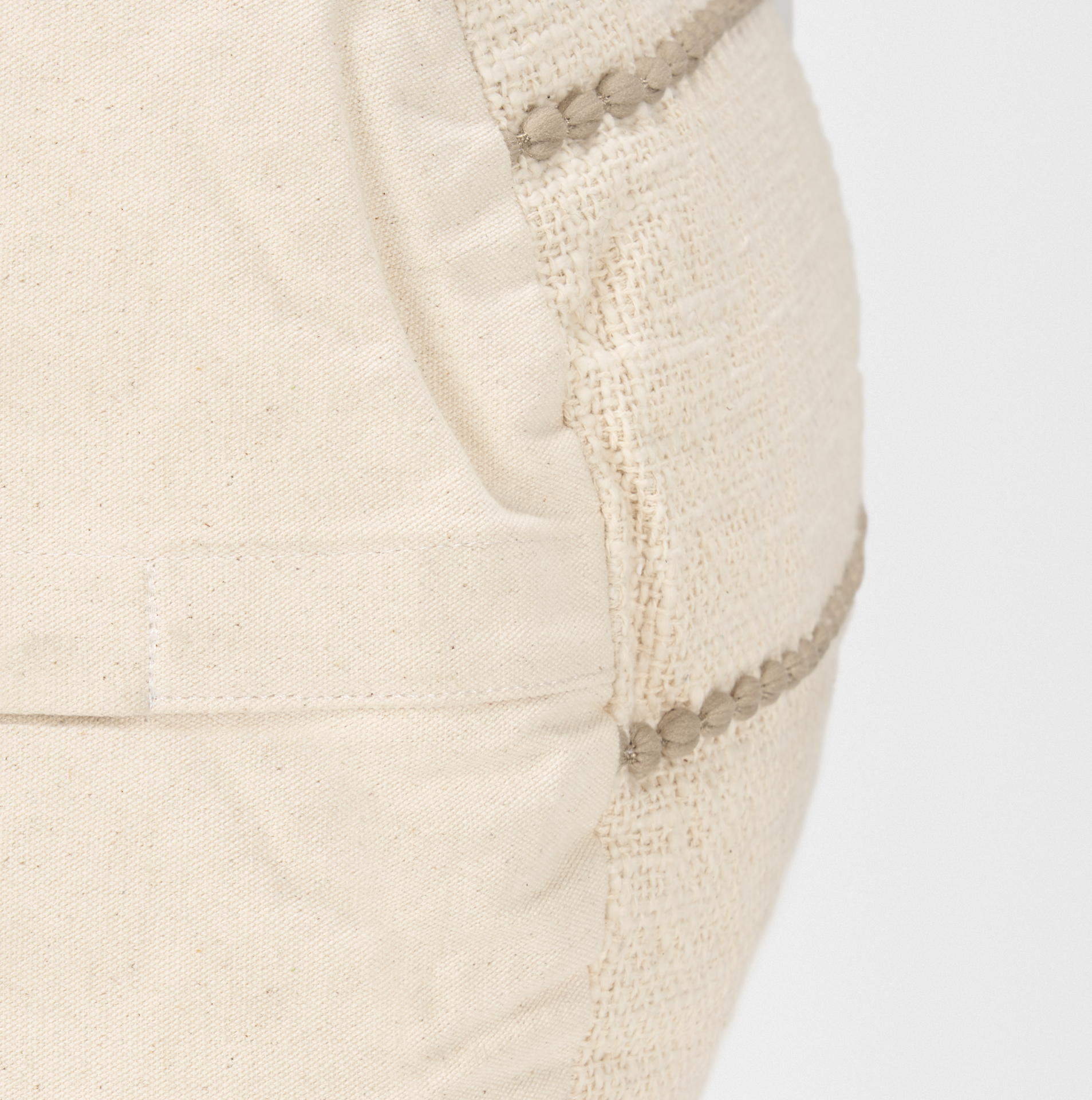 Mercana - Sachi Pouf in Beige/Taupe, Fabric