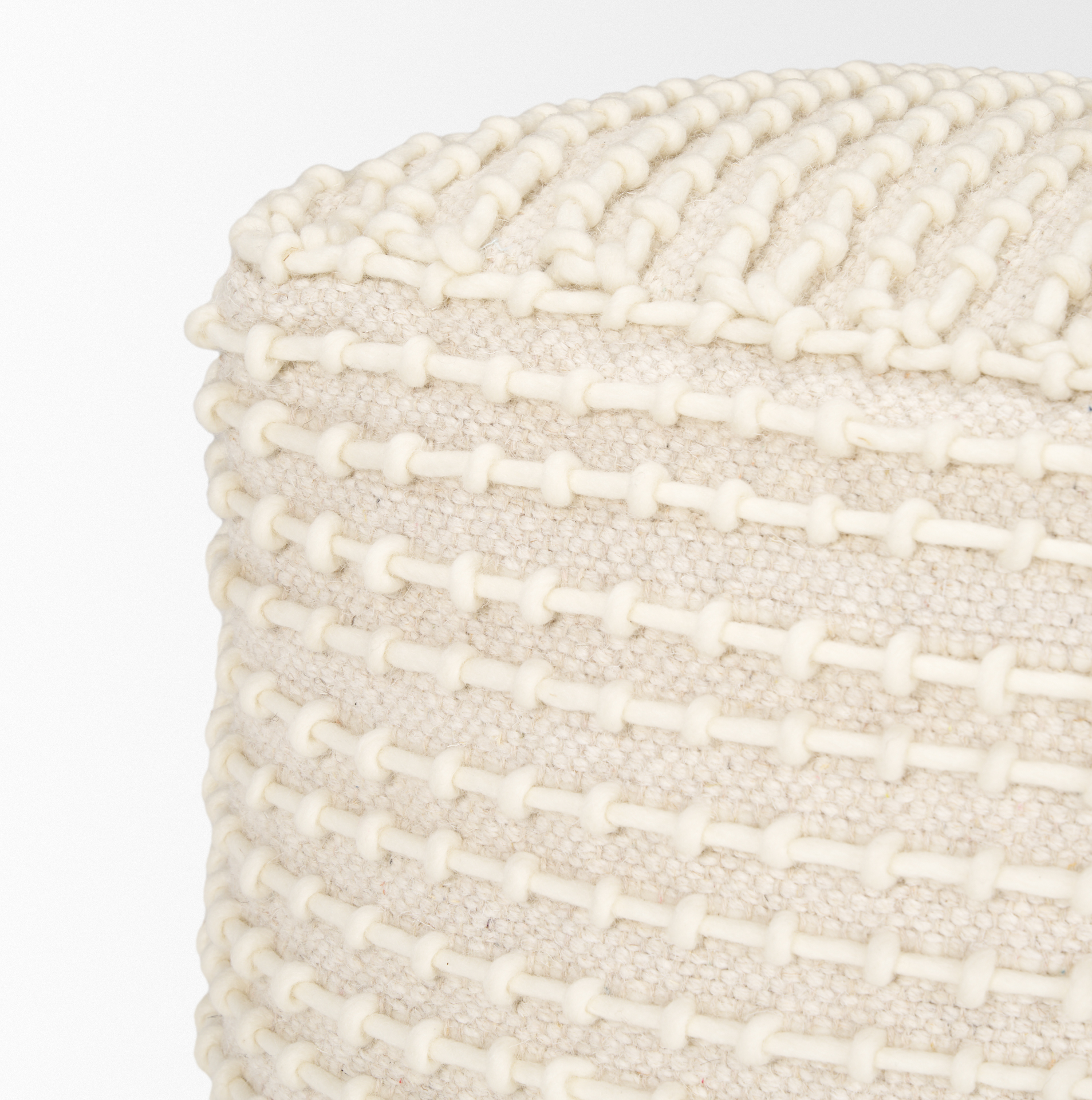 Mercana - Sakaye Pouf in Beige, Fabric