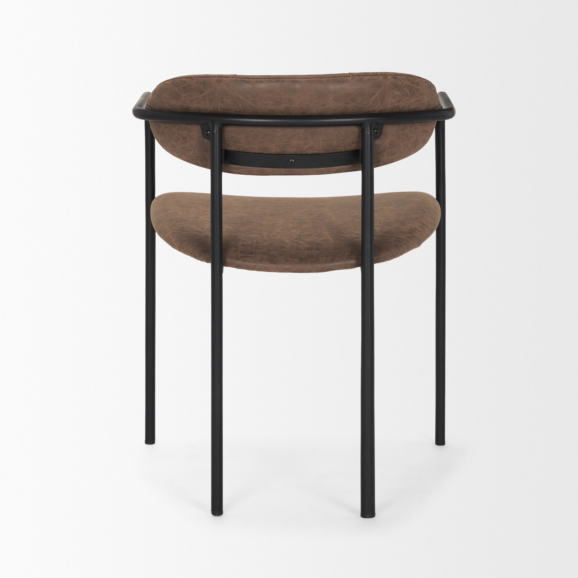 Mercana Parker Dining Chair with Black Metal - Brown/Black