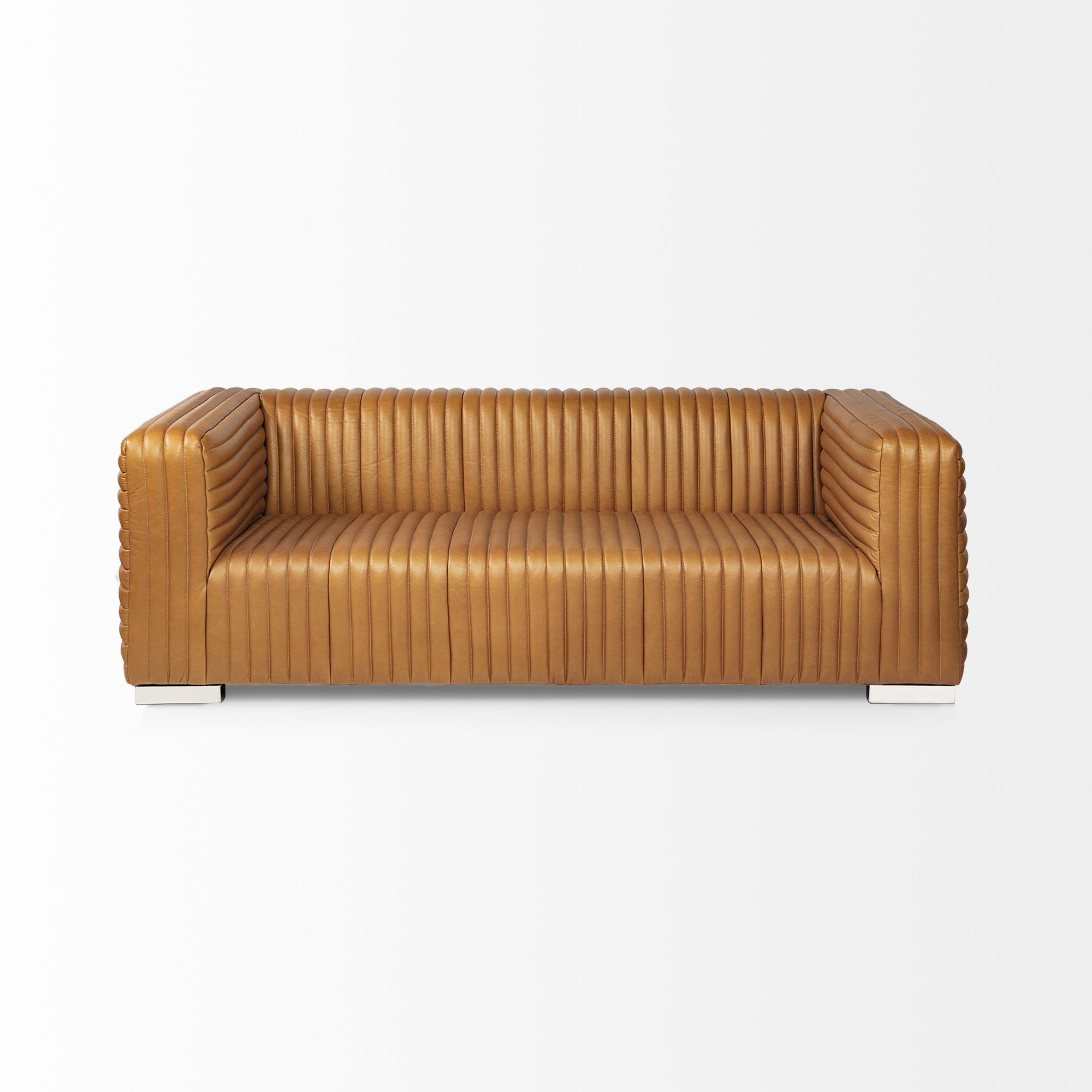 Mercana Ricciardo 82,5" 3 Seater Sofa - Cognac, Leather