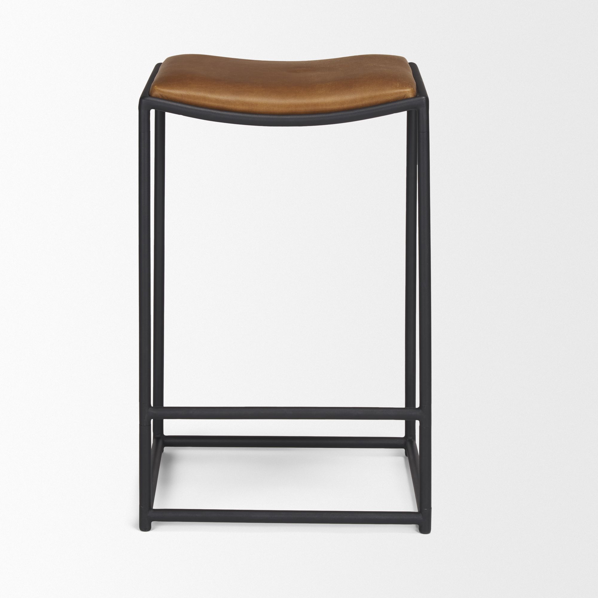 Mercana Taniel Counter Stool - Brown, Leather