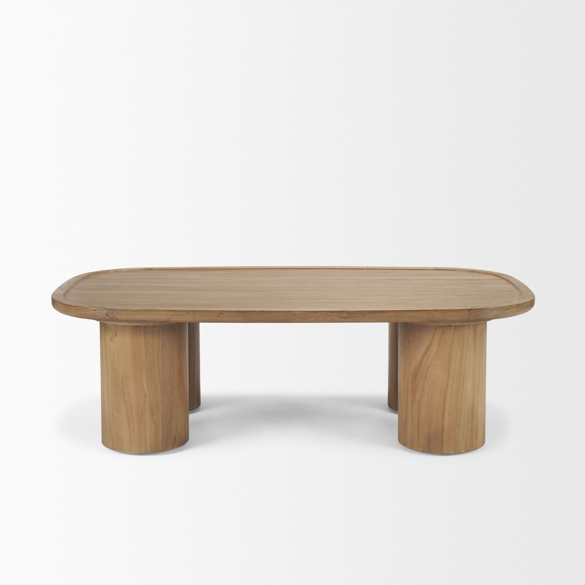 Mercana Tavi Rectangular Coffee Table with Column Legs - Brown