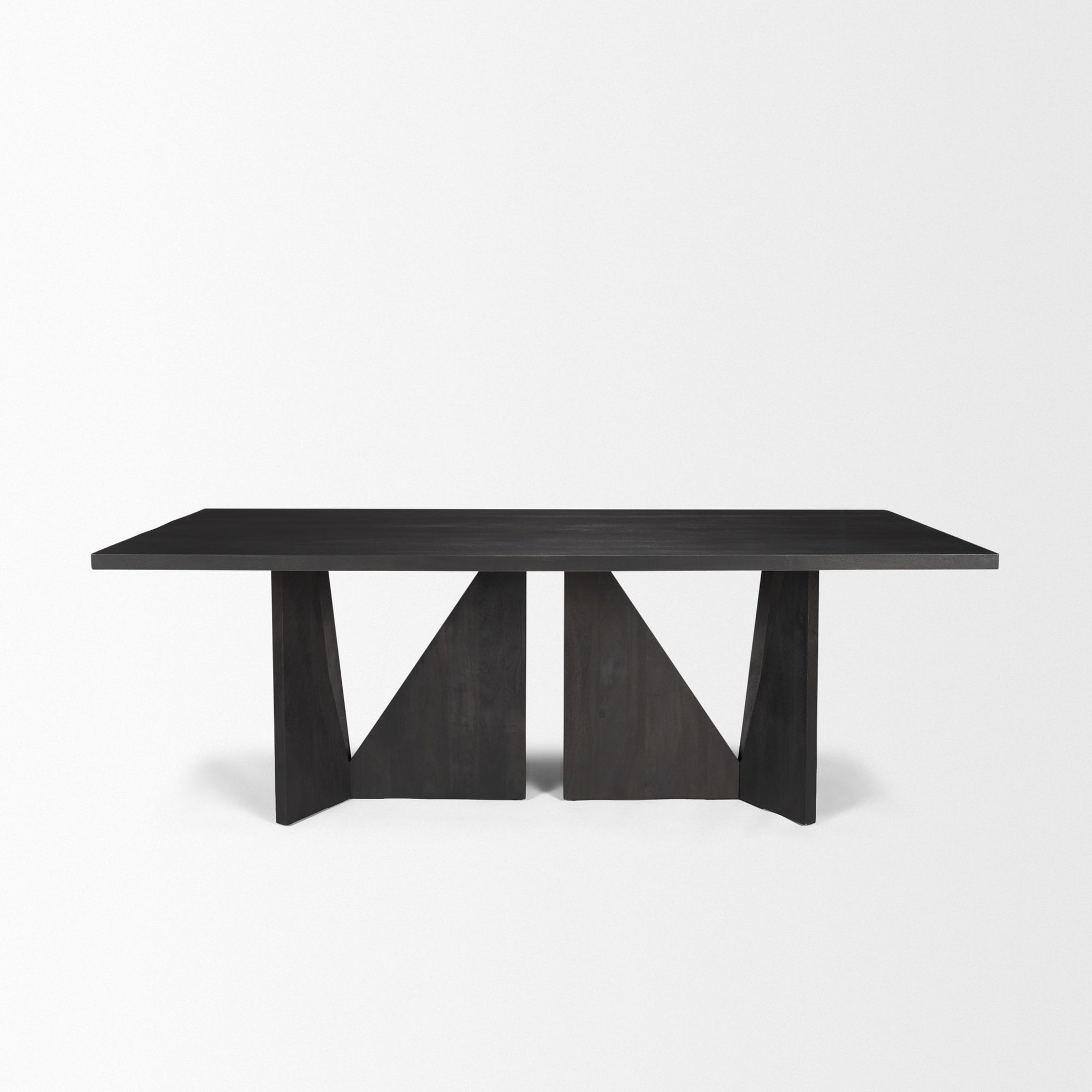 Mercana Tarro Rectangular Dining Table with Geometrical Base - Black