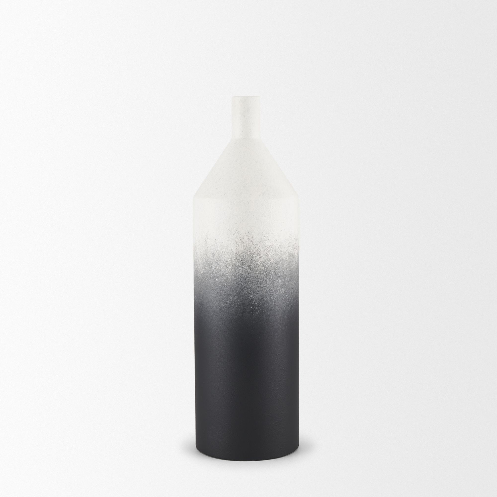 Mercana Townley Small Ombre Metal Vase - White/Black