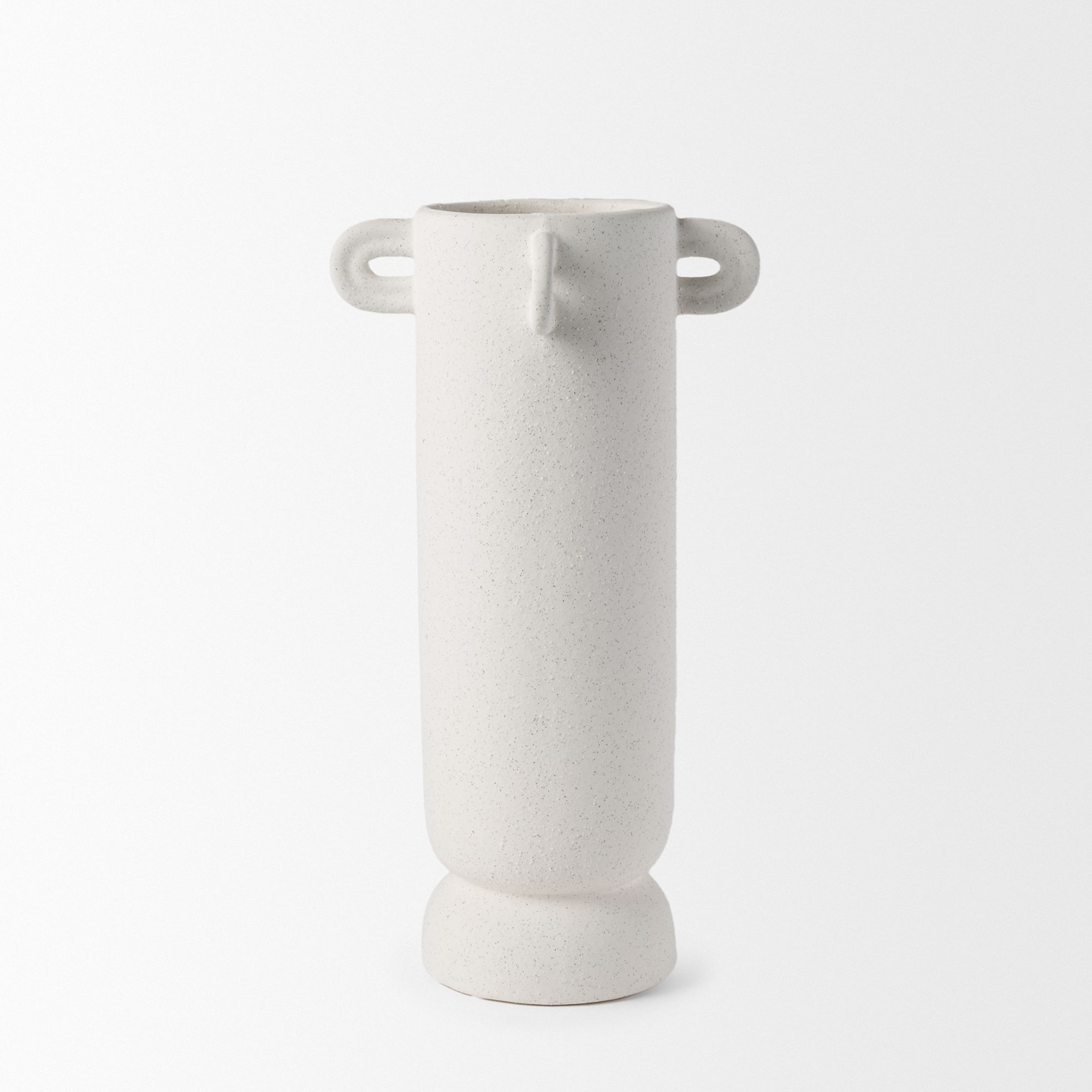 Mercana Dylan Tall Ceramic Vase with Handles - White