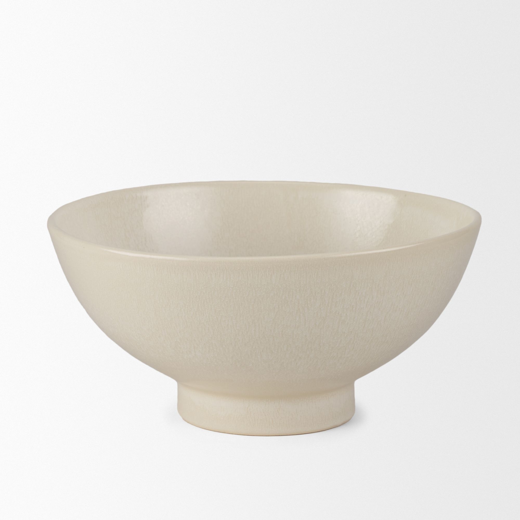 Mercana Tyren Decorative Round Ceramic Bowl - Cream